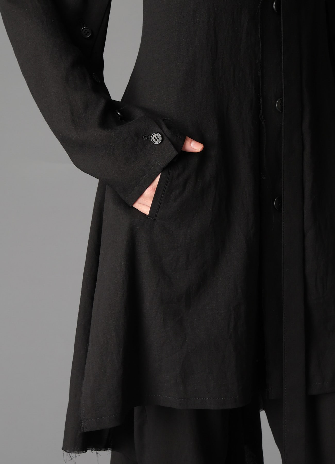 CELLULOSE/ LINEN LAWN BIG SHOULDER JACKET