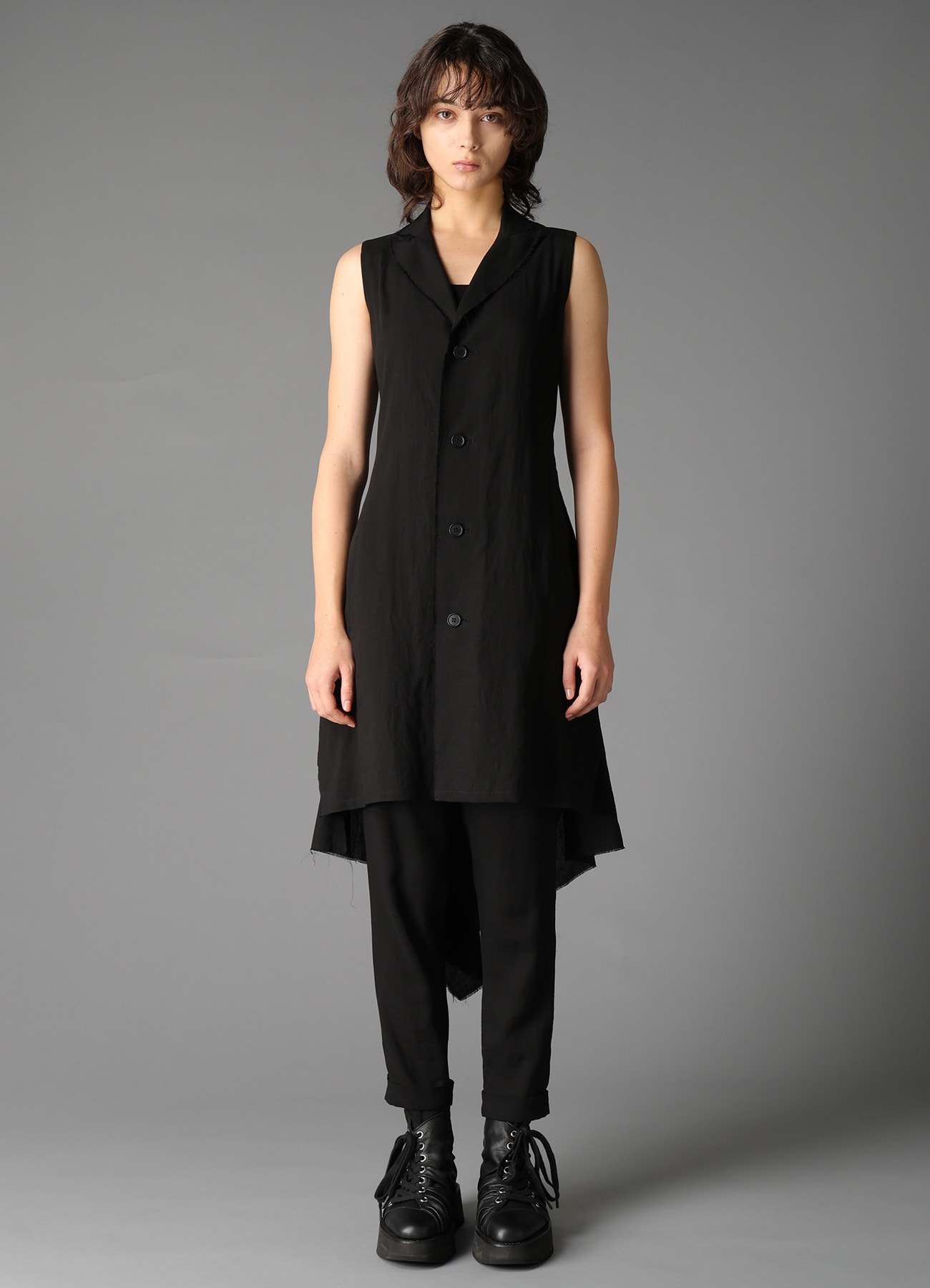 CELLULOSE/ LINEN LAWN BIG SHOULDER JACKET