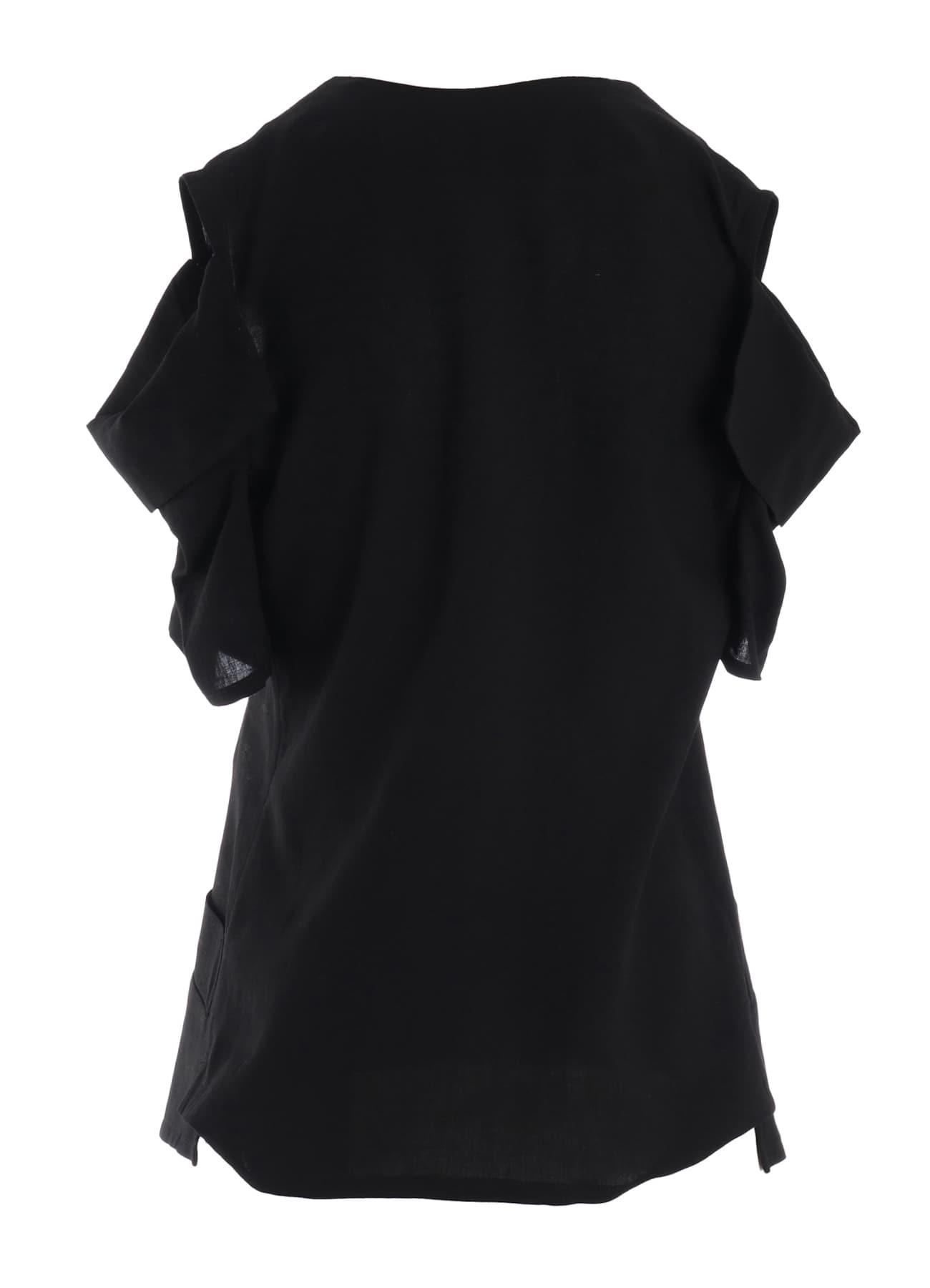 CELLULOSE/ LINEN LAWN OPEN SHOULDER JACKET