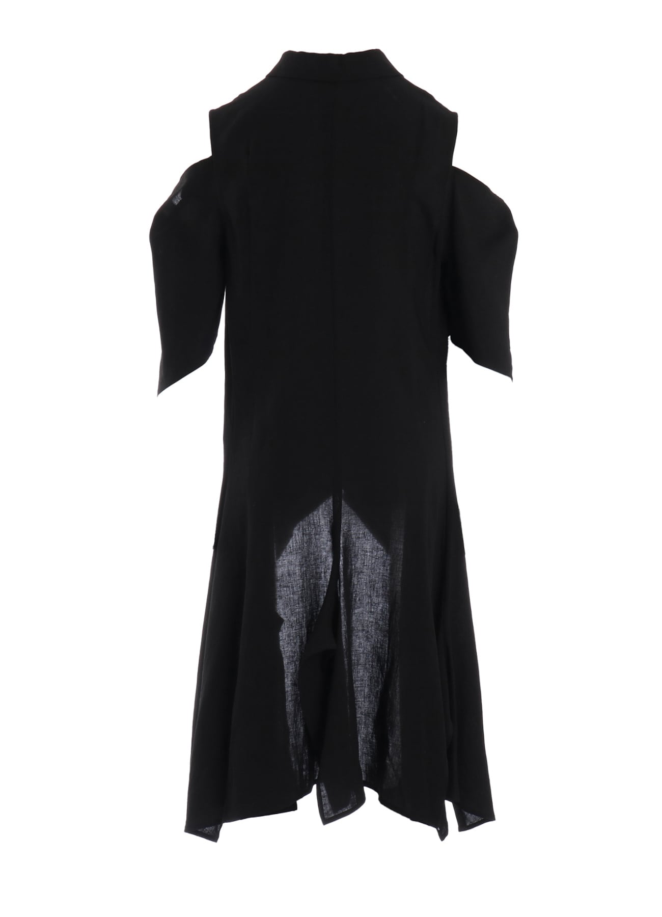 CELLULOSE/ LINEN LAWN OPEN SHOULDER LONG JACKET