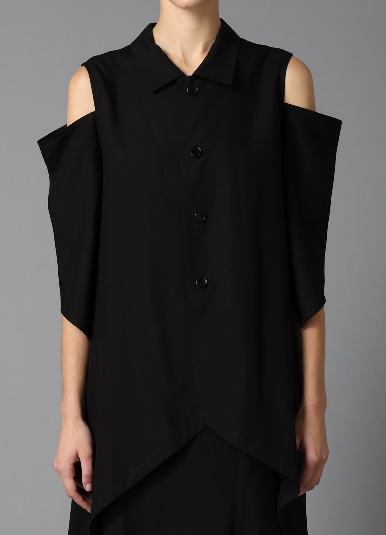 ☆ OPEN SHOULDER LONG JACKET(S Black): LIMI feu｜THE SHOP YOHJI YAMAMOTO