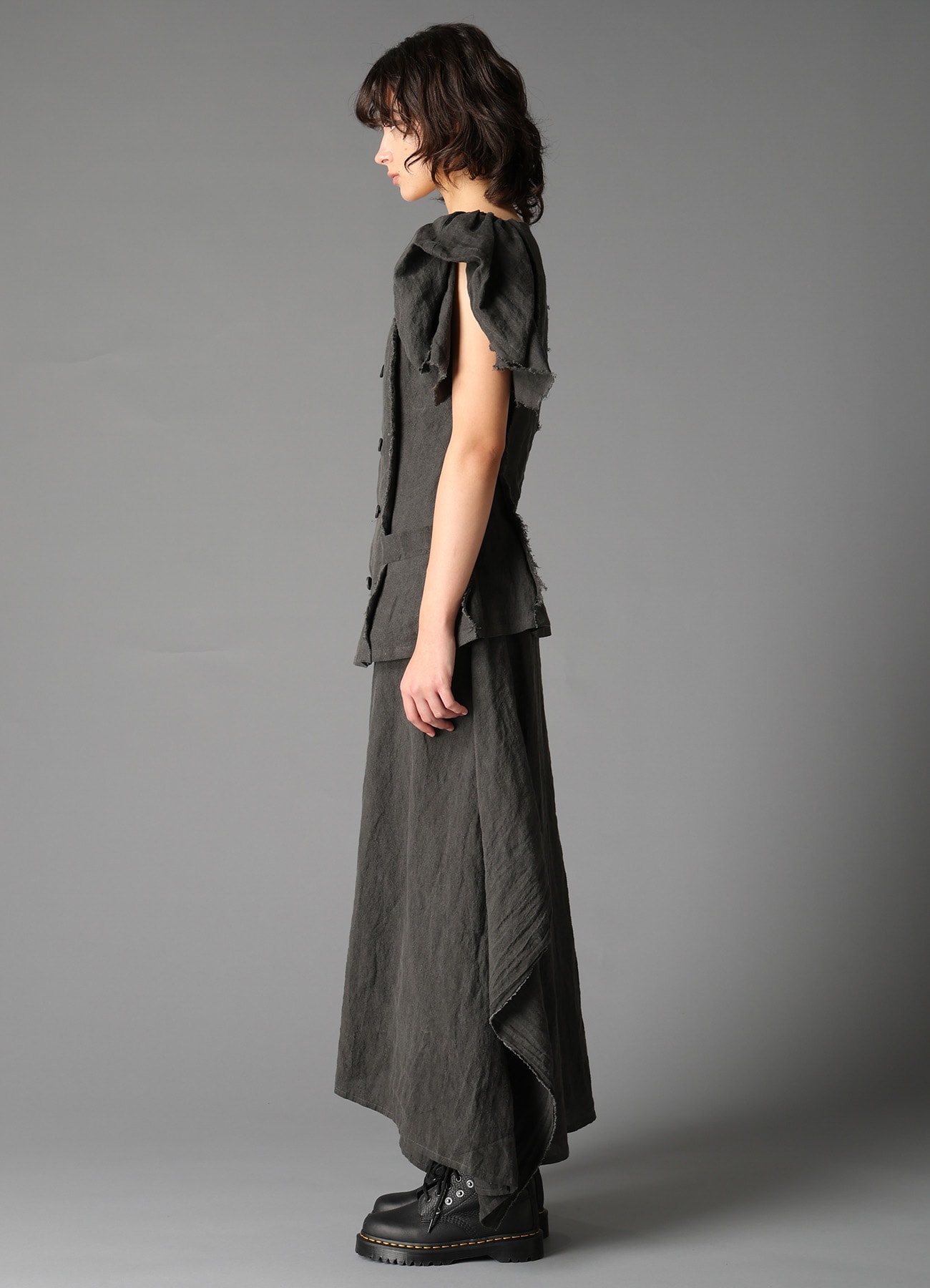 INK DYED LAWN GATHER SLEEVE JACKET