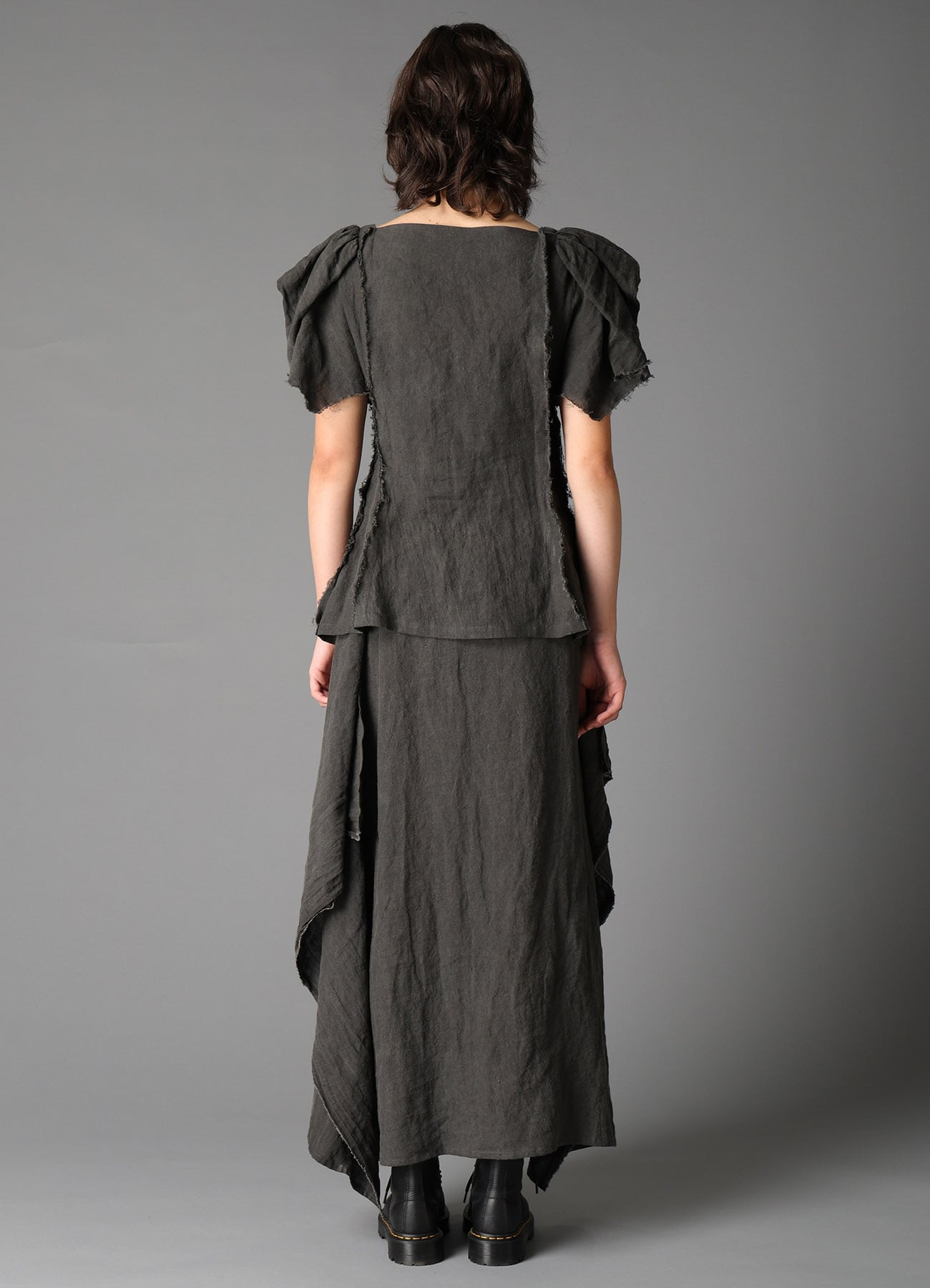 INK DYED LAWN GATHER SLEEVE JACKET