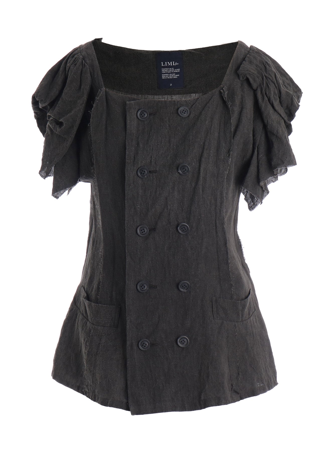 INK DYED LAWN GATHER SLEEVE JACKET