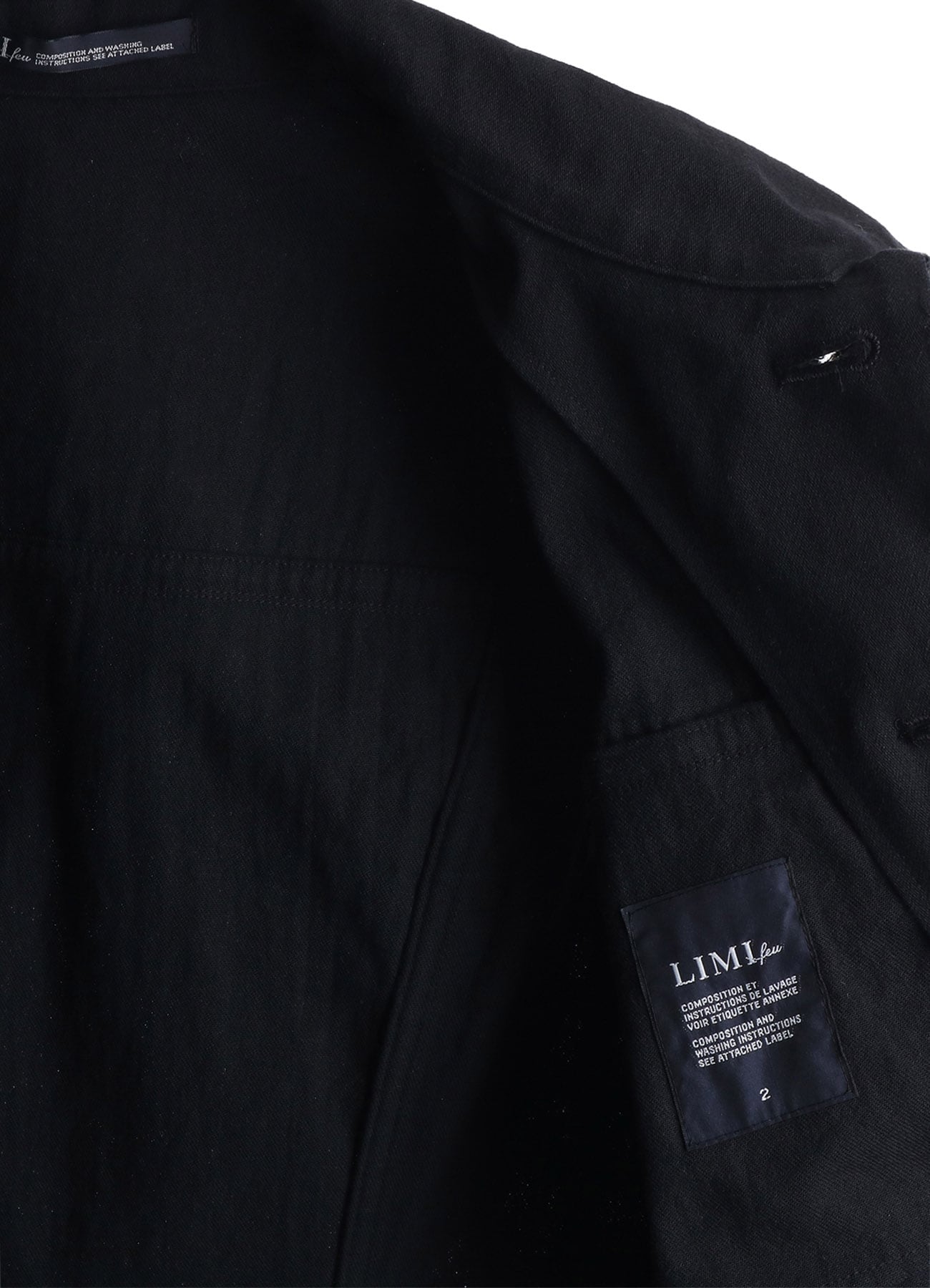 BLACK DENIM DESIGNED PANEL JACKET
