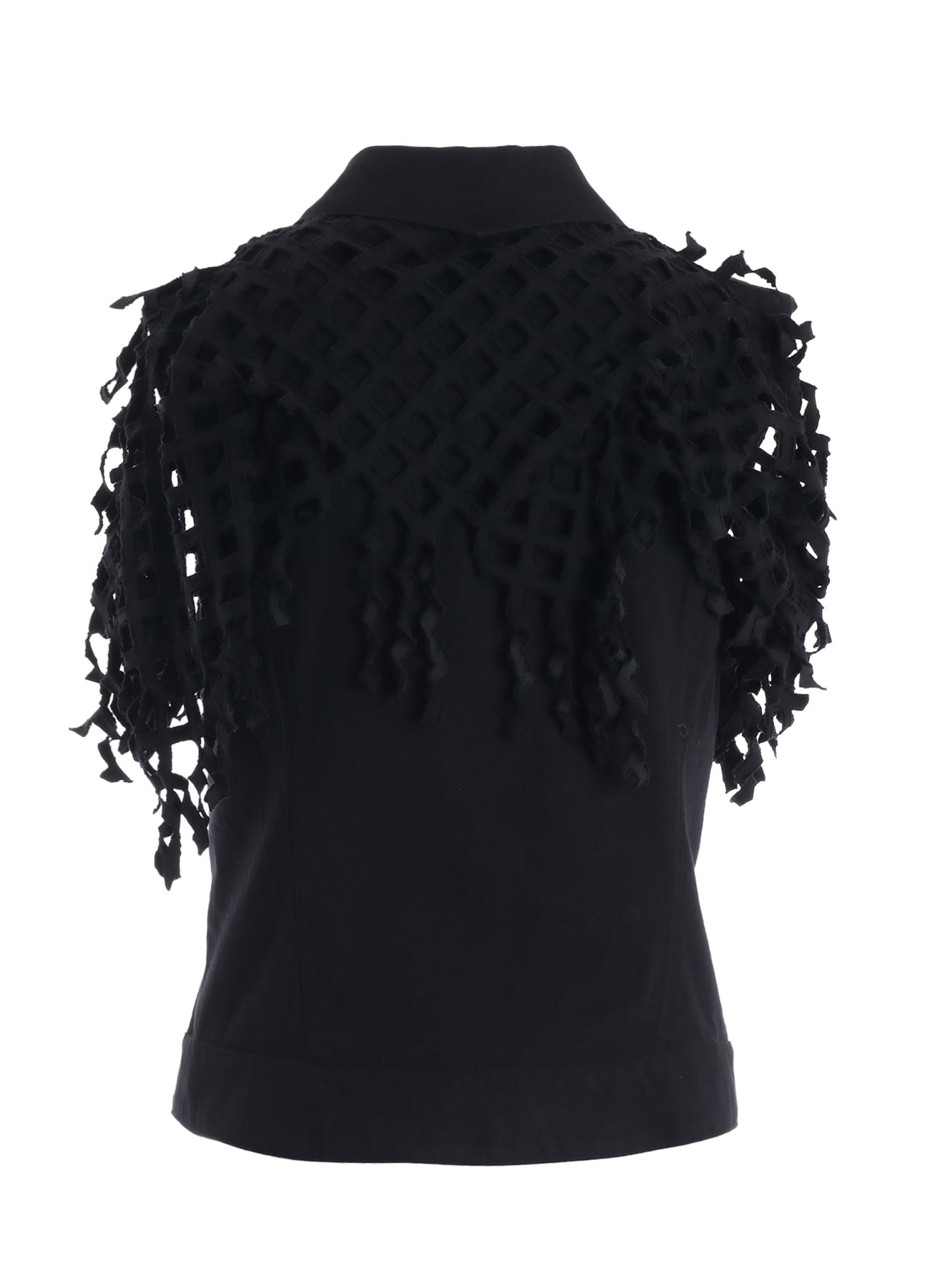 BLACK DENIM DESIGNED PANEL JACKET