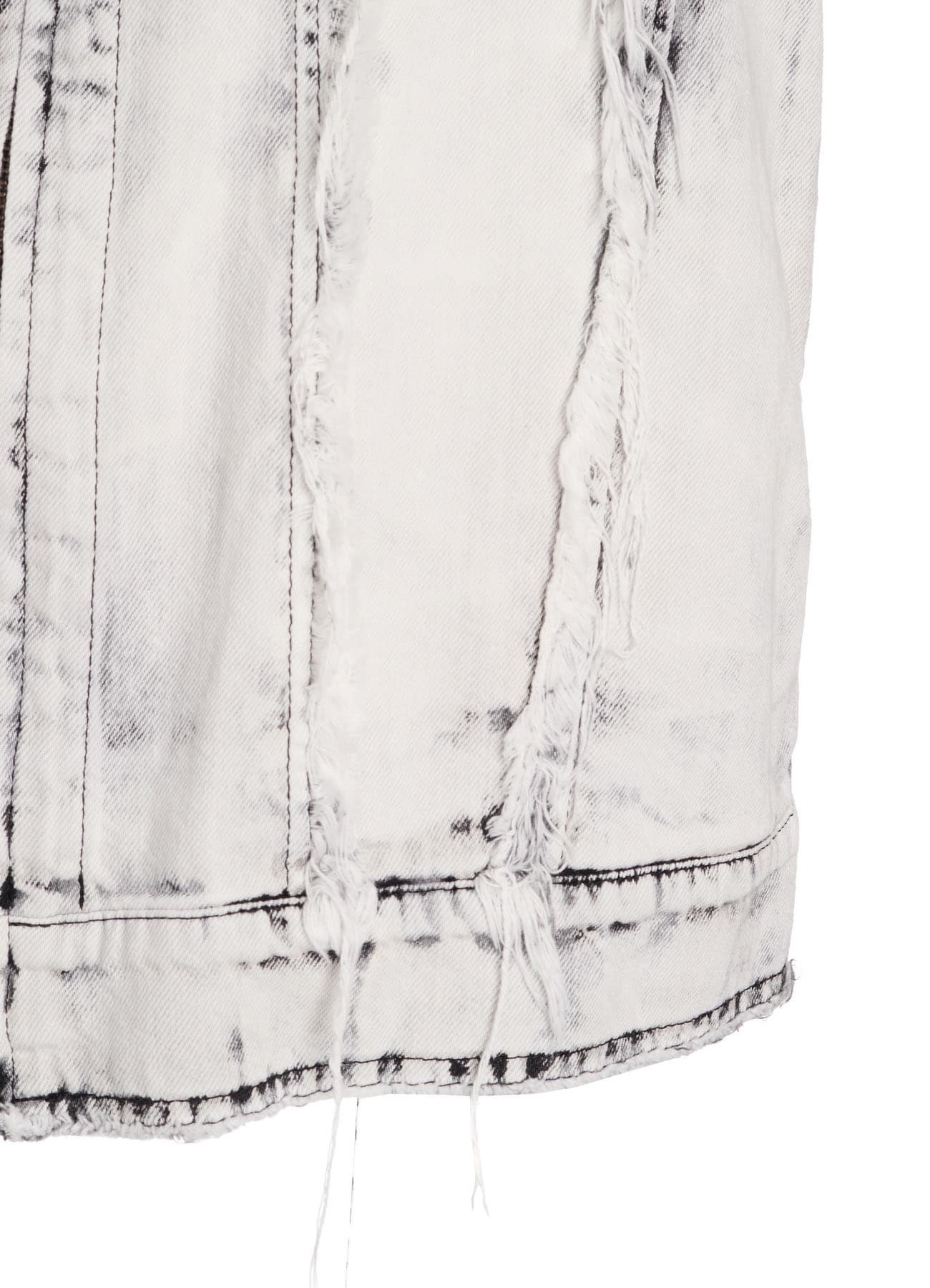 UNIVEN BLEACHED DENIM SLEEVELESS BLOUSON