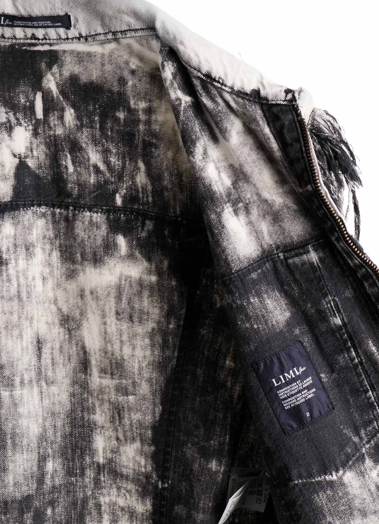 UNIVEN BLEACHED DENIM SLEEVELESS BLOUSON