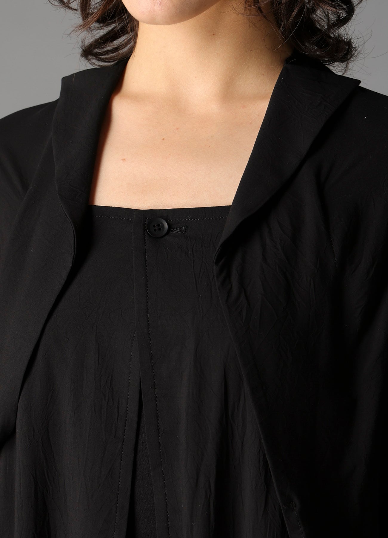 RY/ WRINKLED LAWN LONG CARDIGAN JKT