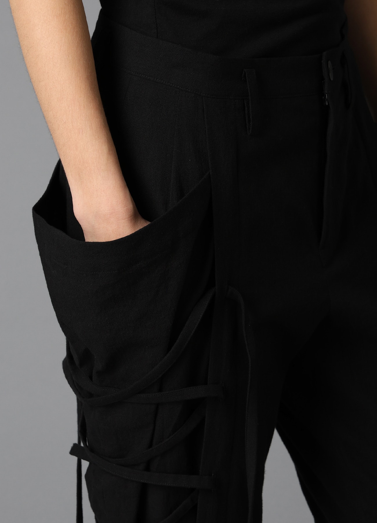 C/LI MUSLIN LACE UP PANTS