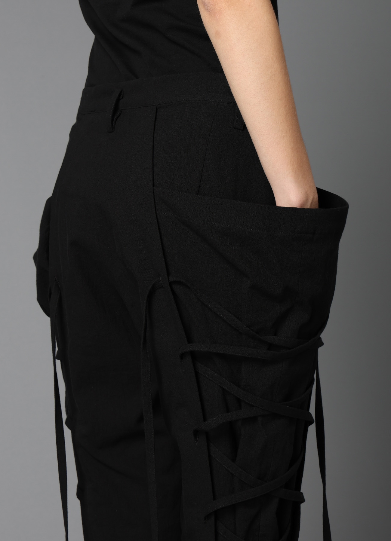 C/LI MUSLIN LACE UP PANTS