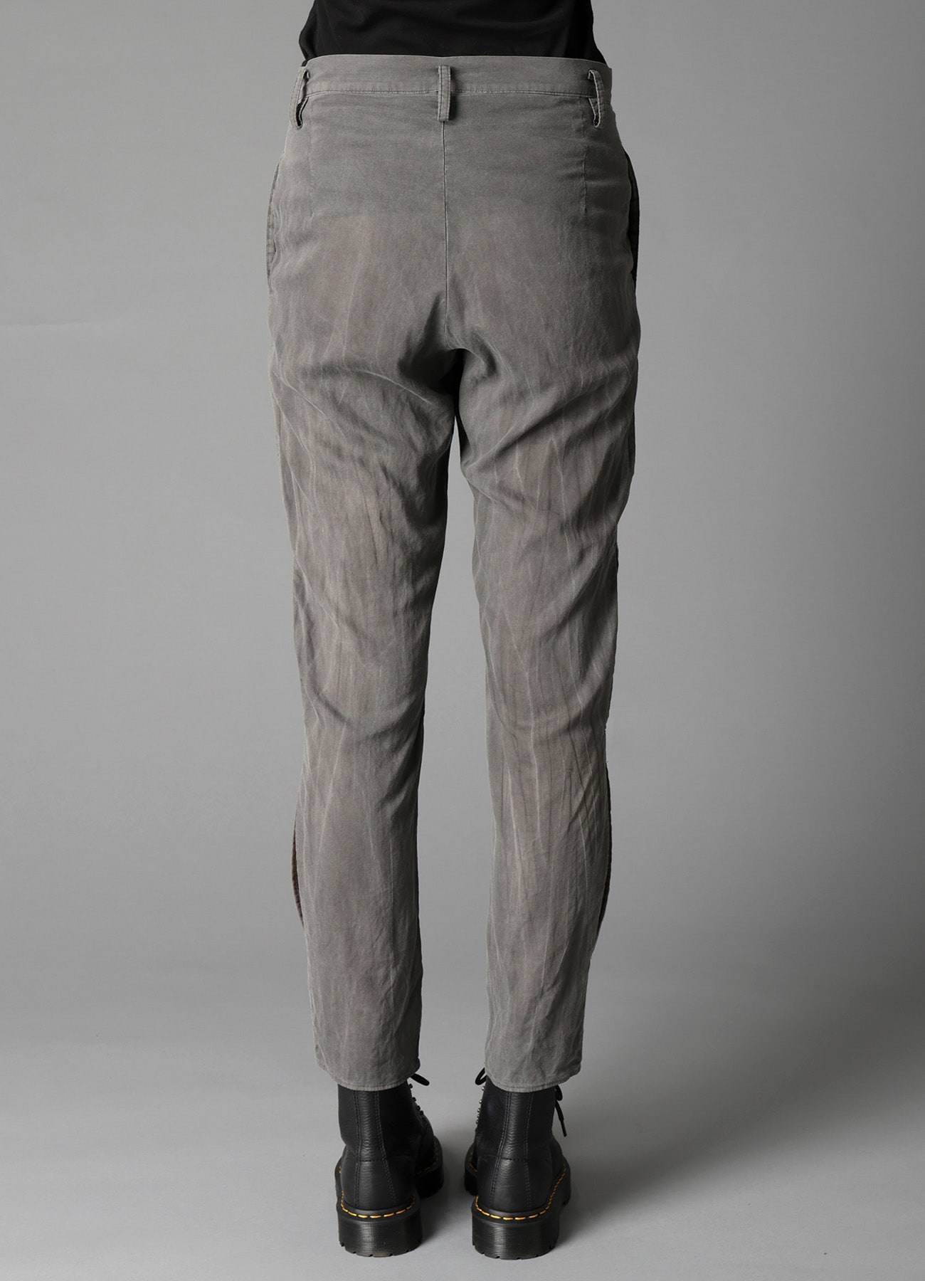 GARMENT-DYED LAWN SLIT SLIM PANTS