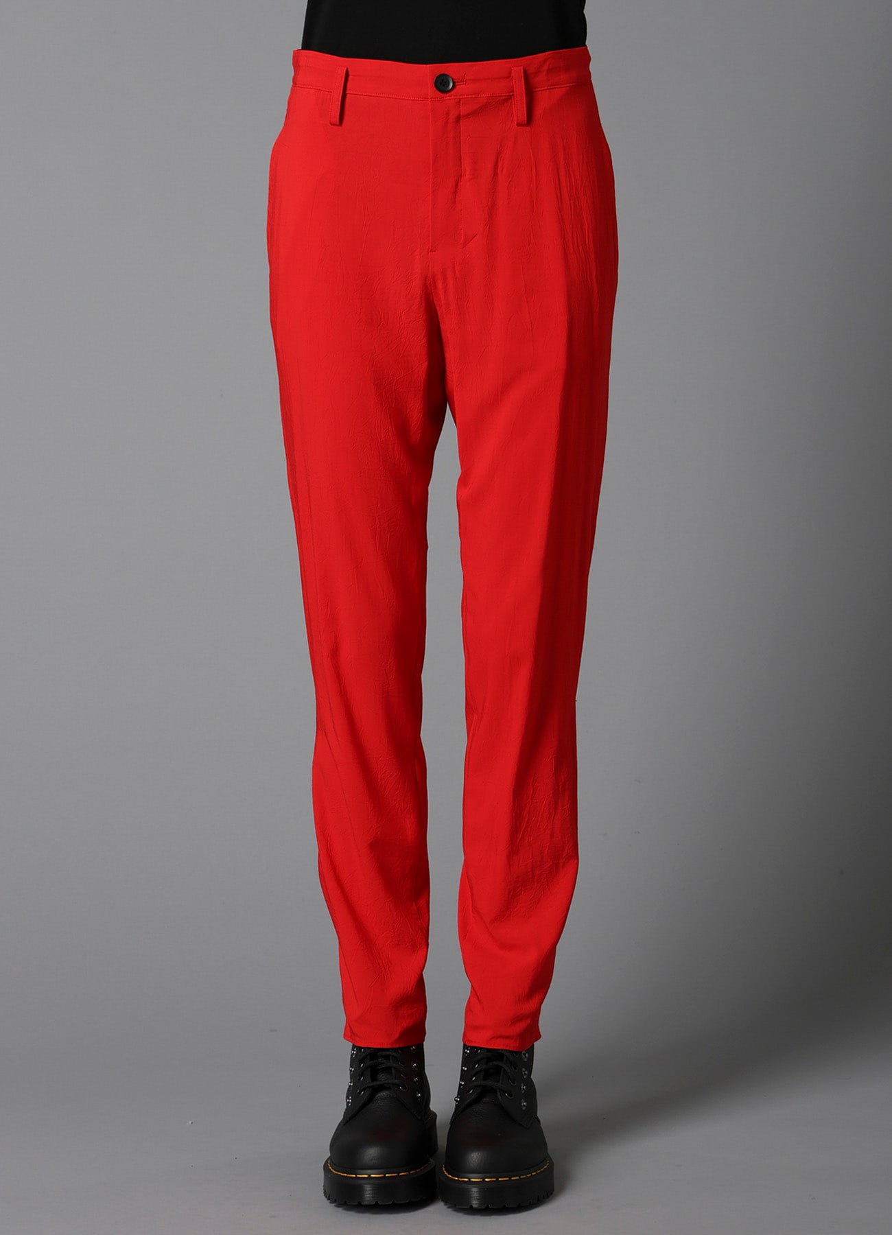 RY/ WRINKLED LAWN SLIT SLIM PANTS