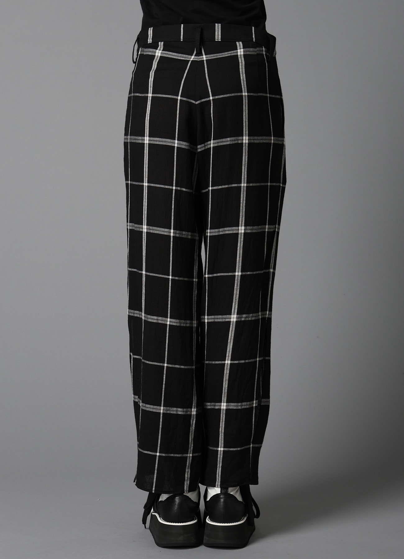 PLAID KHADI SLIT PANTS