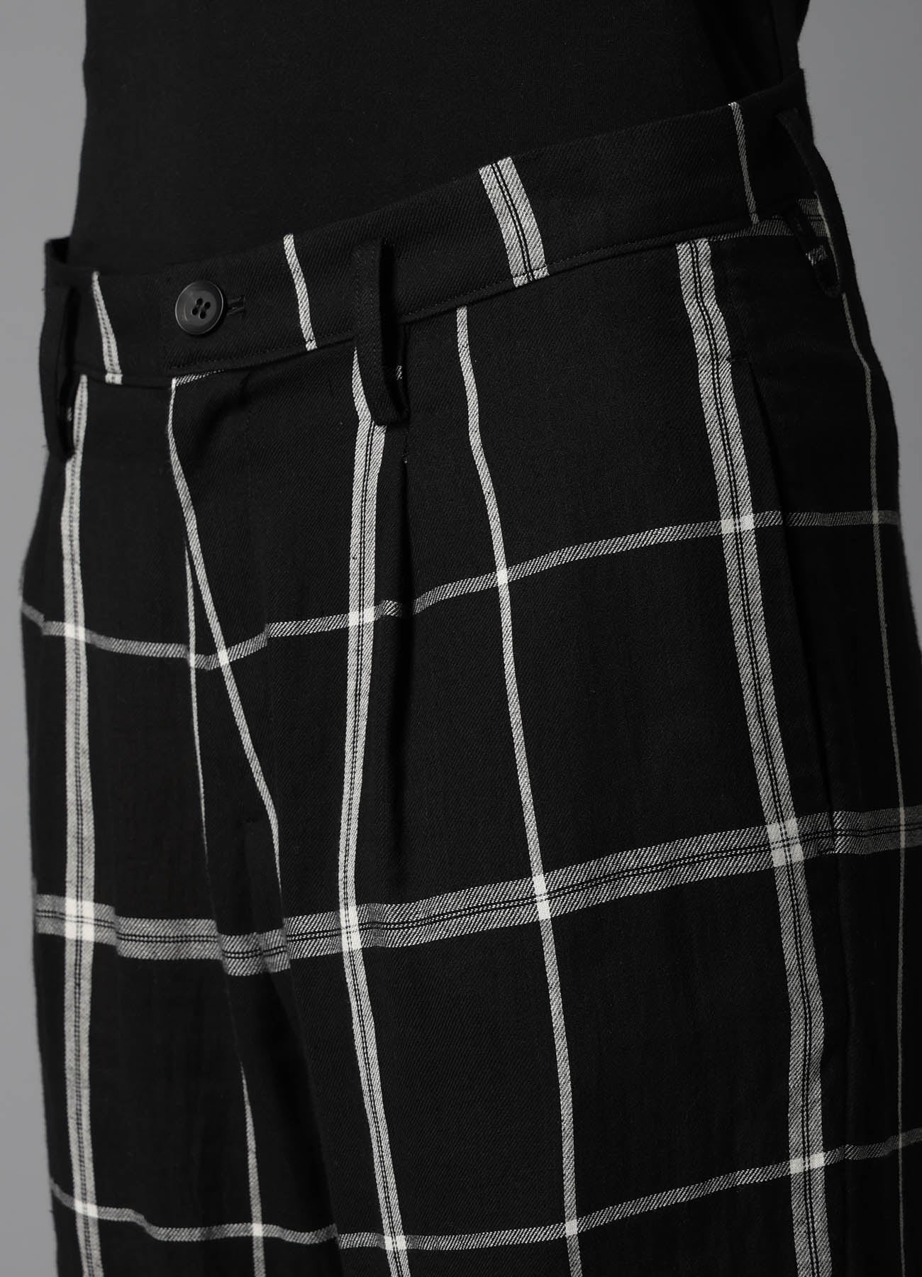 PLAID KHADI SLIT PANTS