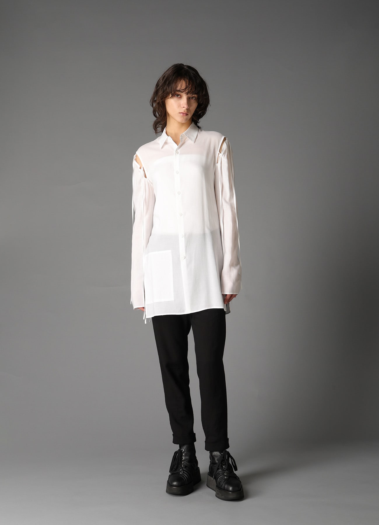 CELLULOSE/ LINEN LAWN CUFFS HEM PANTS