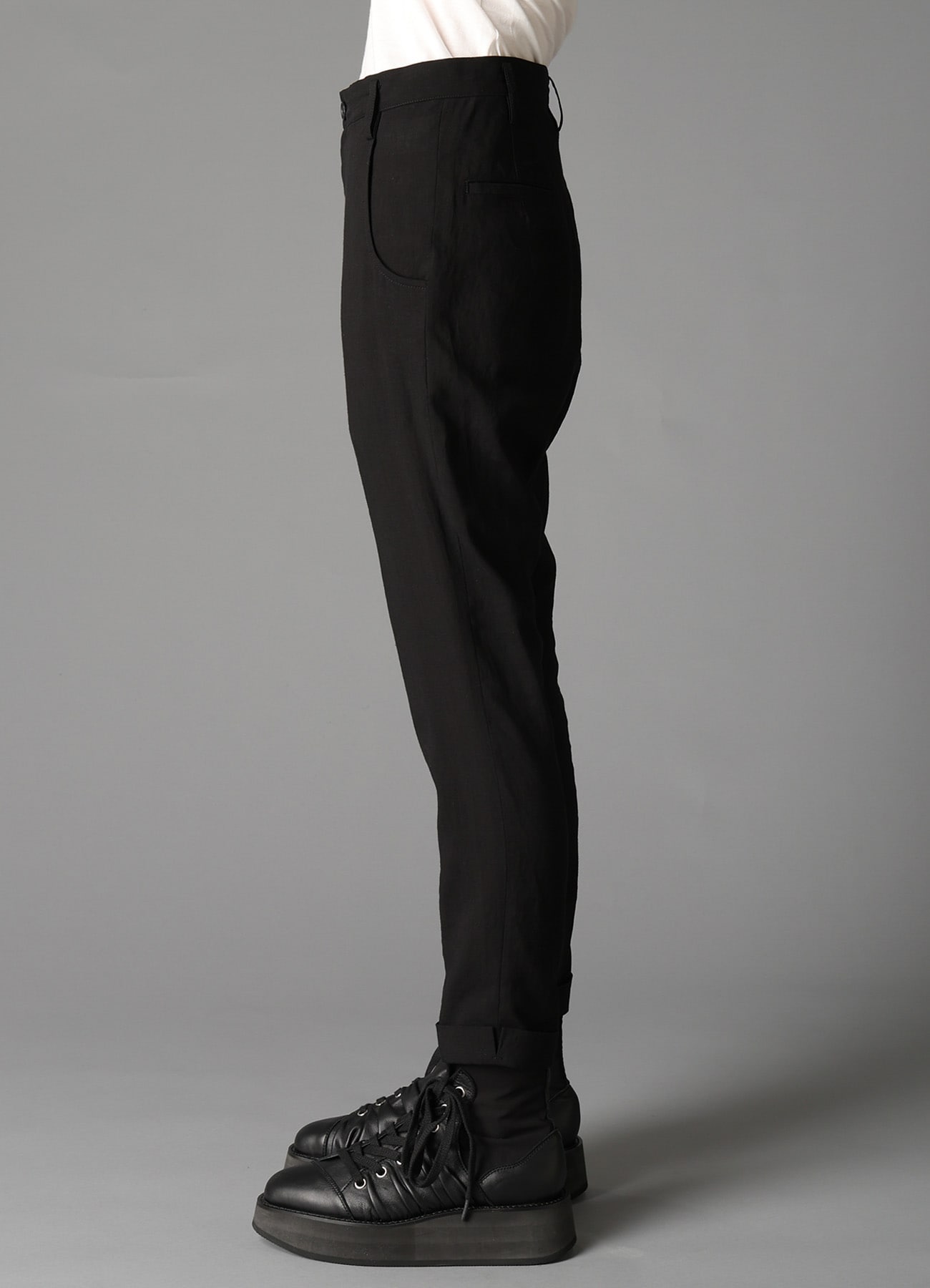 CELLULOSE/ LINEN LAWN CUFFS HEM PANTS