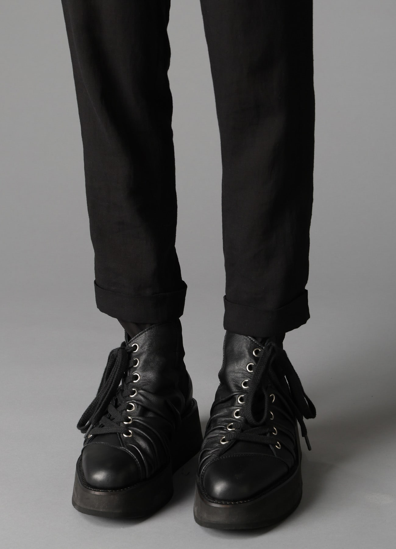 CELLULOSE/ LINEN LAWN CUFFS HEM PANTS