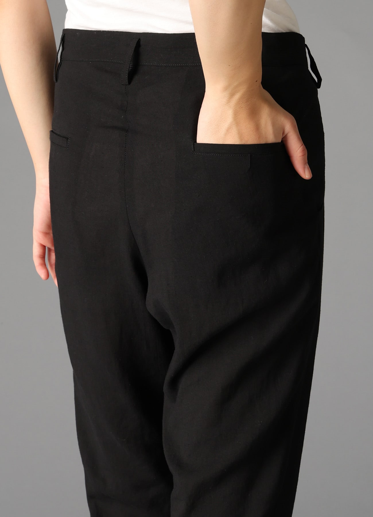 CELLULOSE/ LINEN LAWN CUFFS HEM PANTS