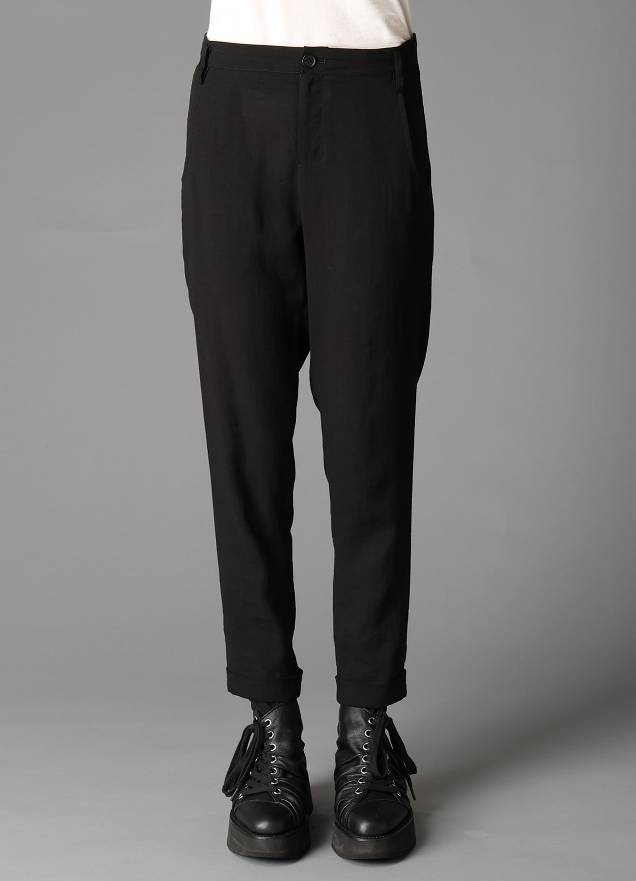 CELLULOSE/ LINEN LAWN CUFFS HEM PANTS