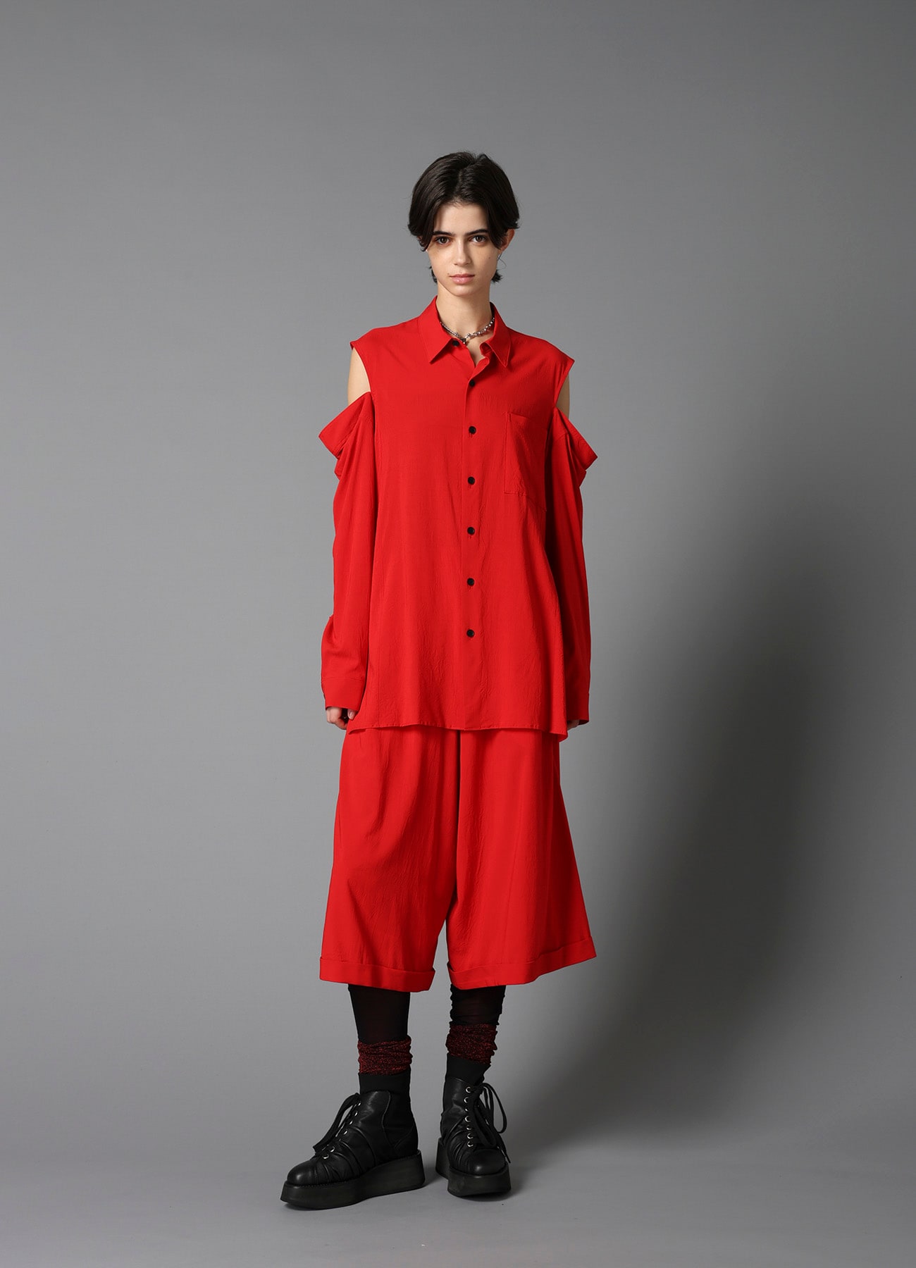 RY/ WRINKLED LAWN CROPPED MACKIN PANTS