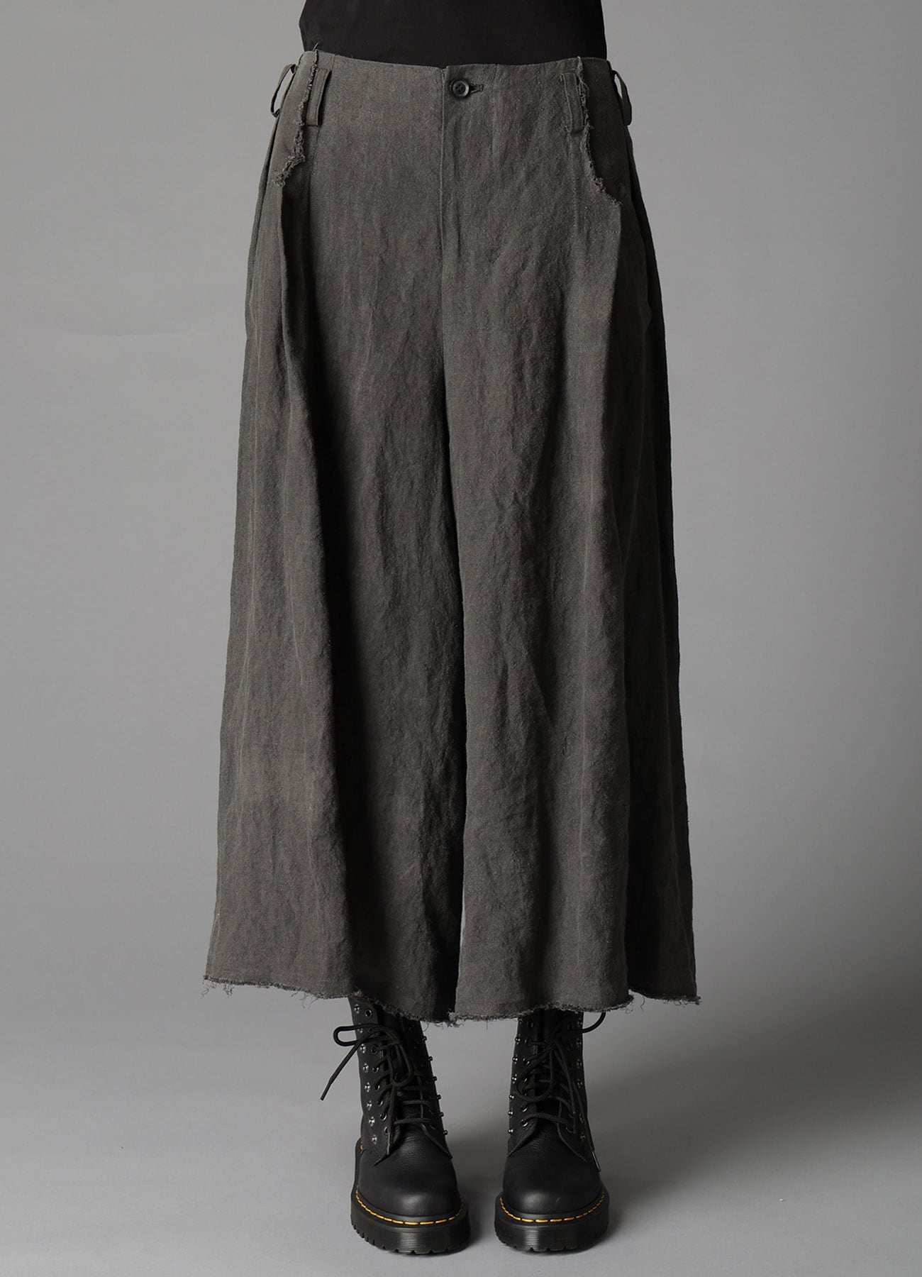 INK DYED LAWN TUCK WIDE PANTS