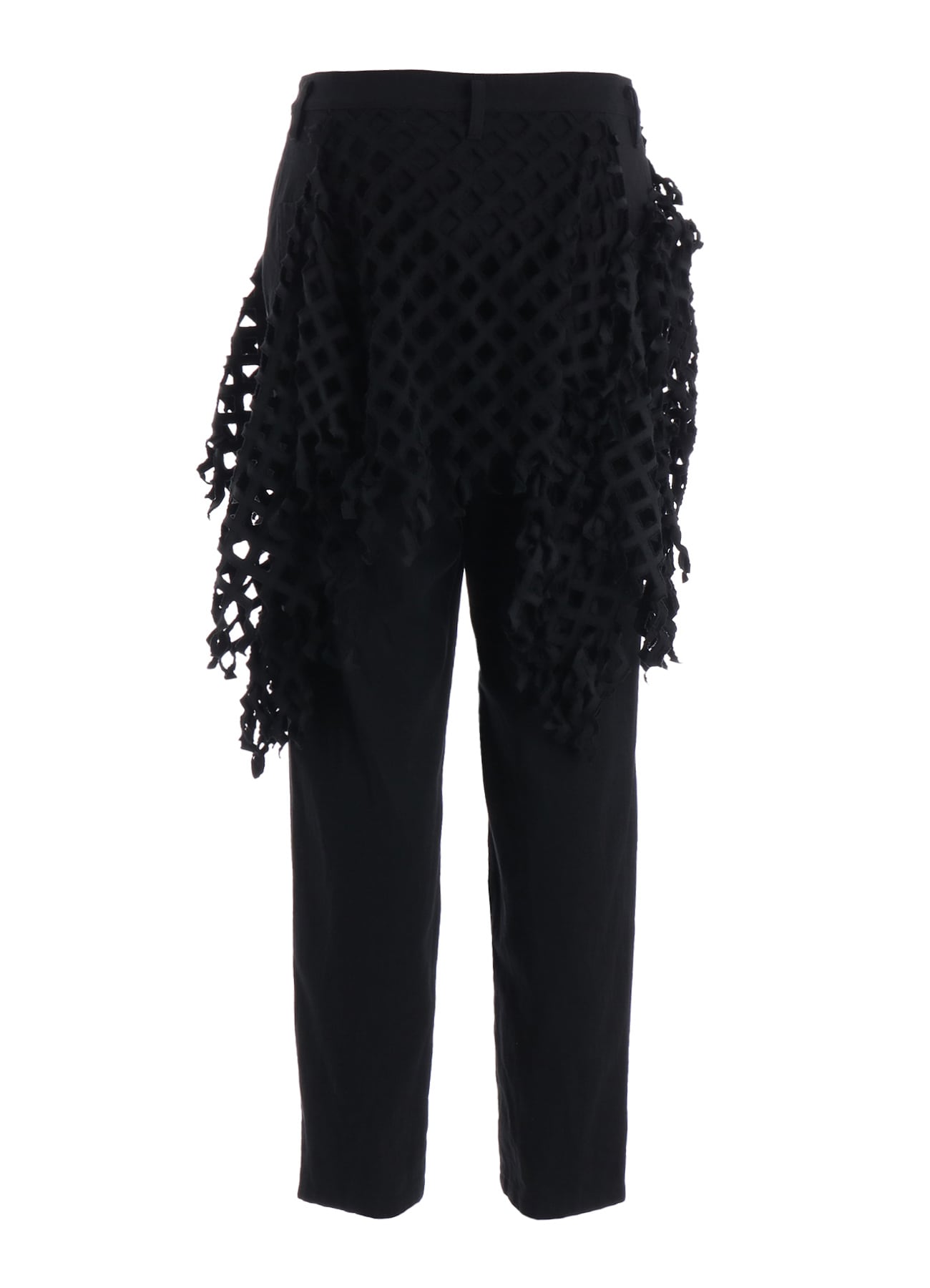 BLACK DENIM DESIGNED PANEL PANTS