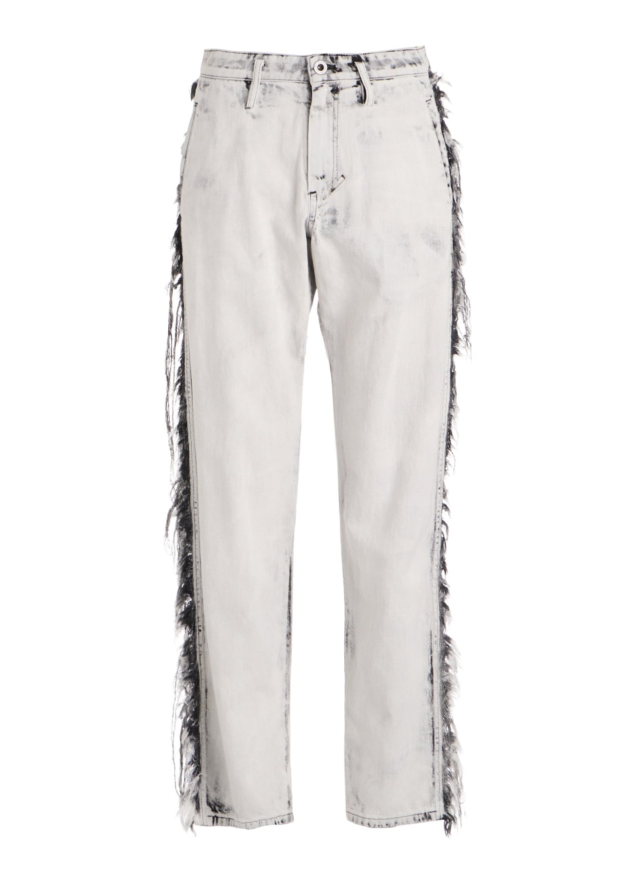 UNIVEN BLEACHED DENIM STRAIGHT PANTS