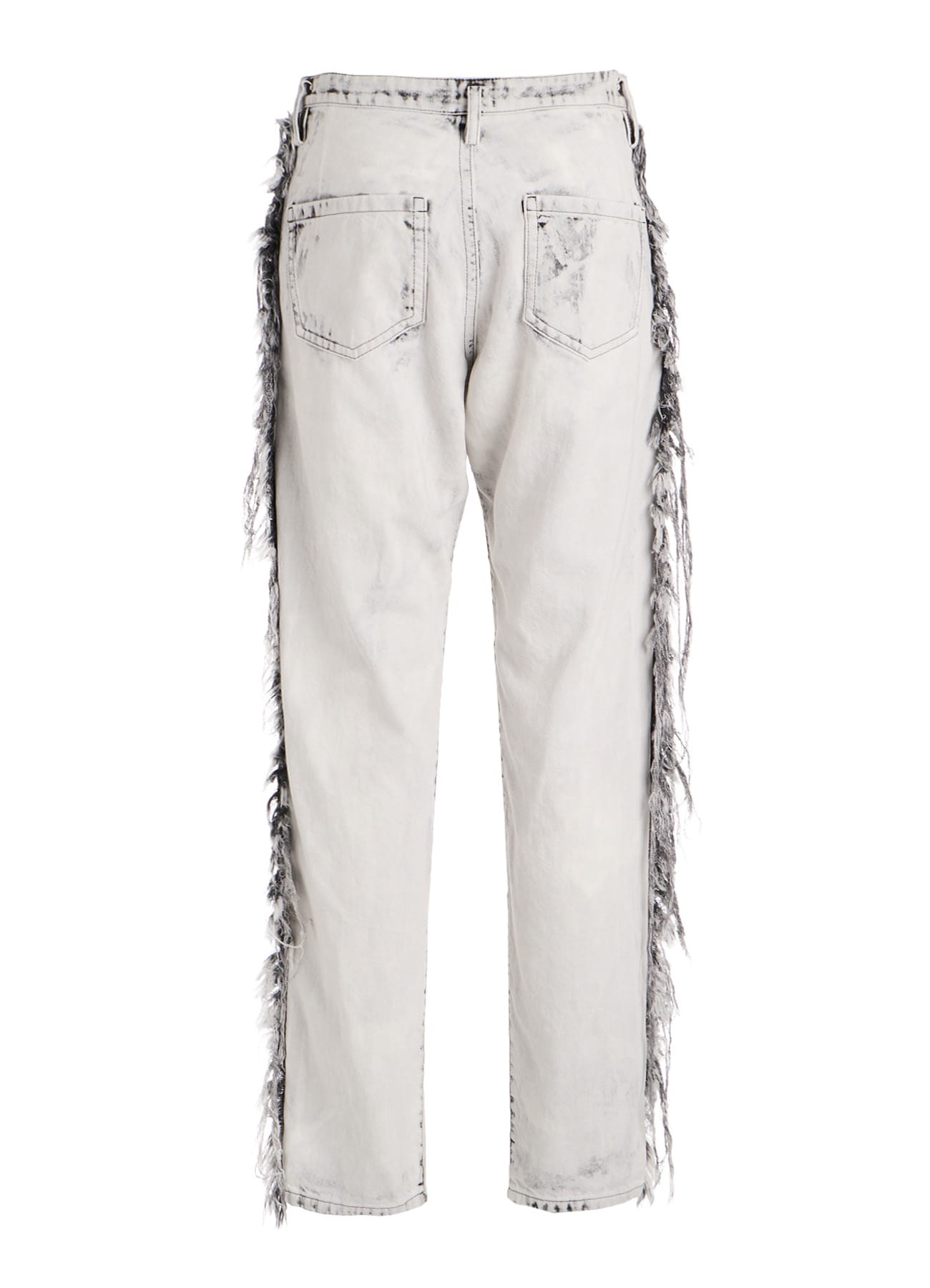 UNIVEN BLEACHED DENIM STRAIGHT PANTS