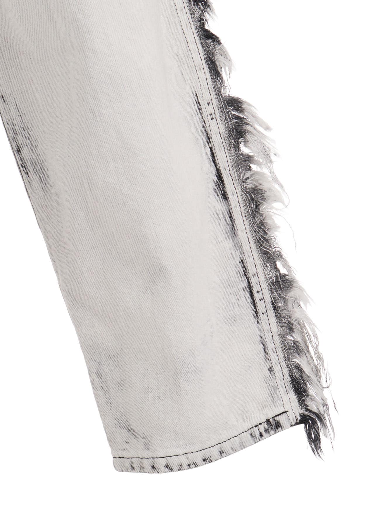 UNIVEN BLEACHED DENIM STRAIGHT PANTS