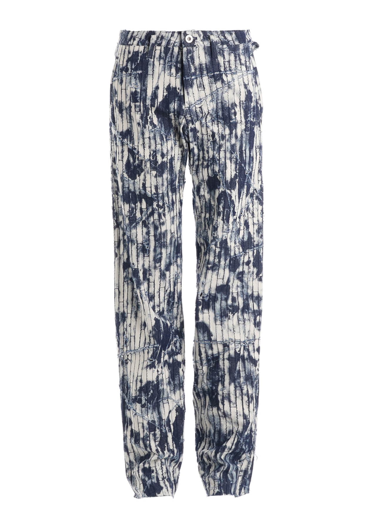 DAMAGED DENIM STRAIGHT PANTS