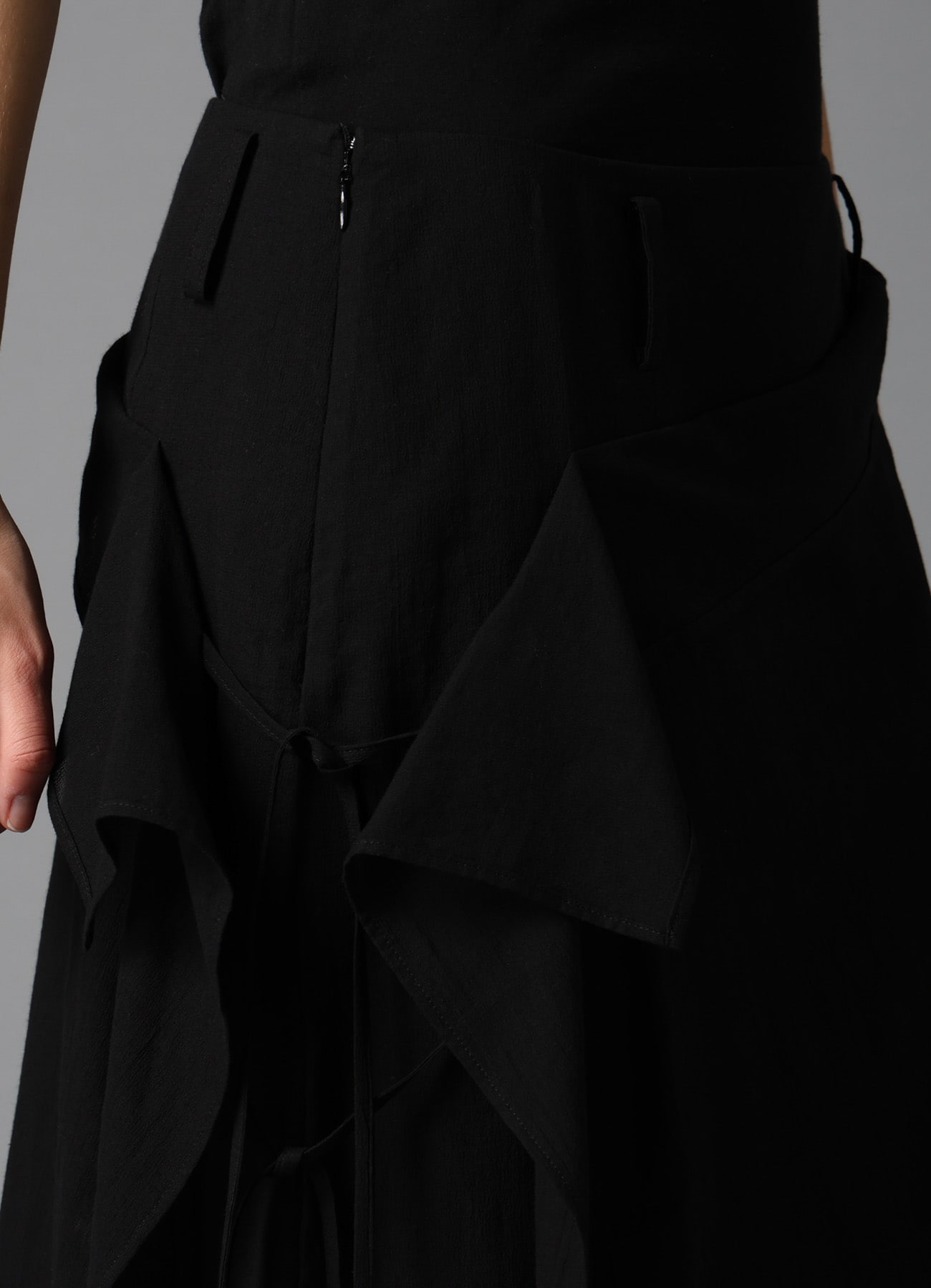 COTTON CHIFFON LACE-UP SKIRT