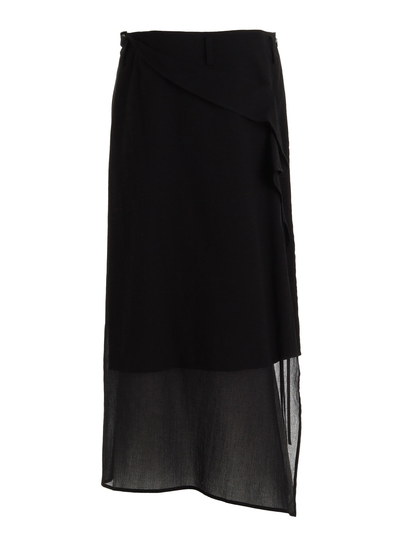 COTTON CHIFFON LACE-UP SKIRT