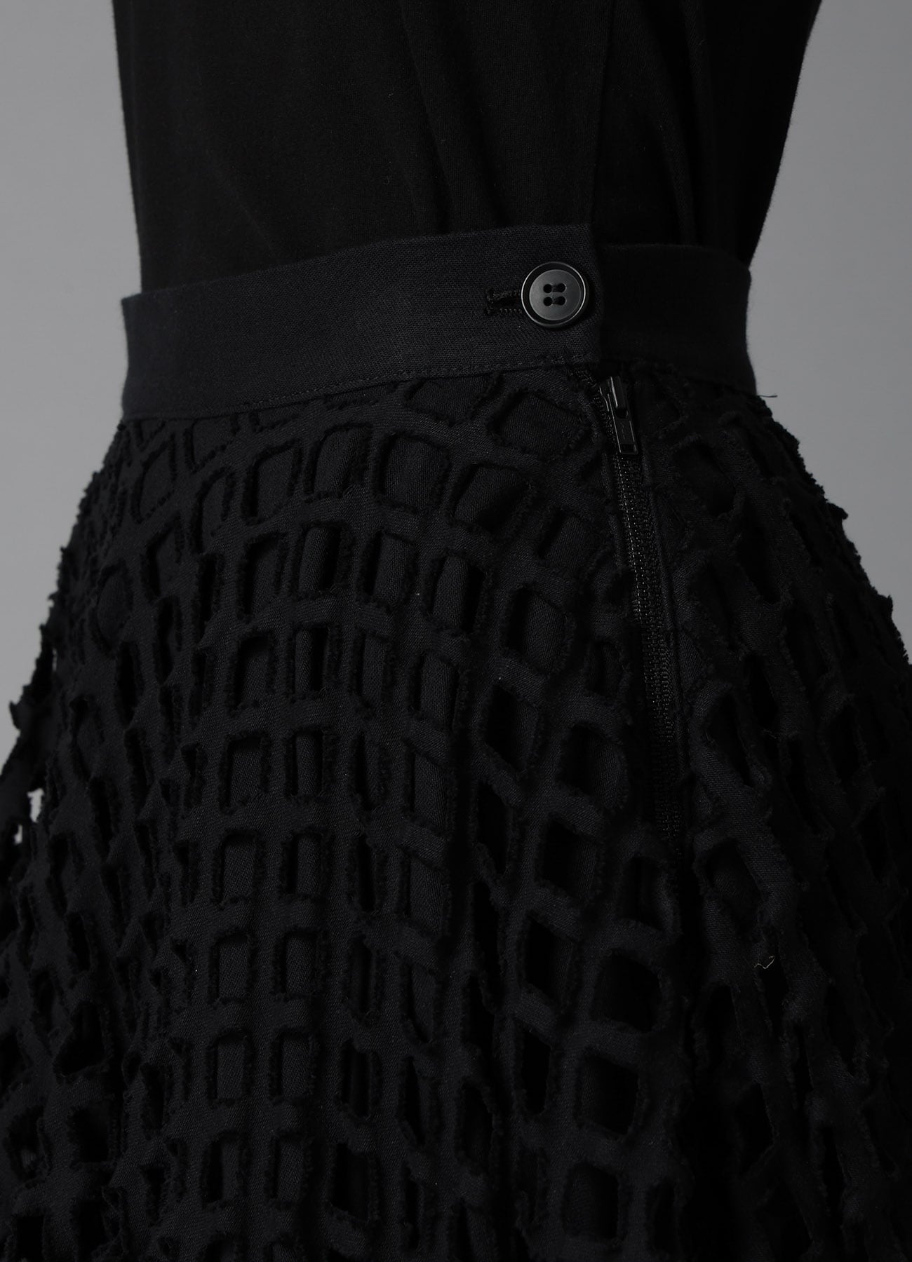 BLACK DENIM LAYERED SKIRT