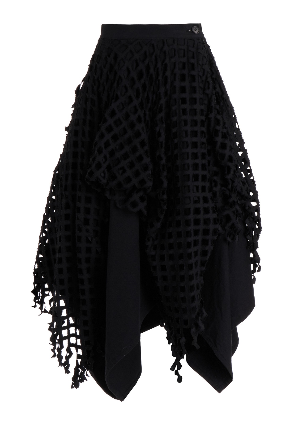 BLACK DENIM LAYERED SKIRT