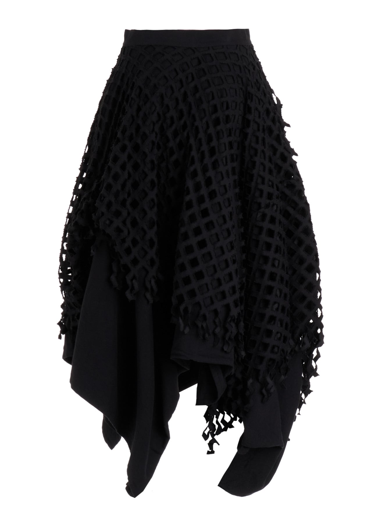BLACK DENIM LAYERED SKIRT