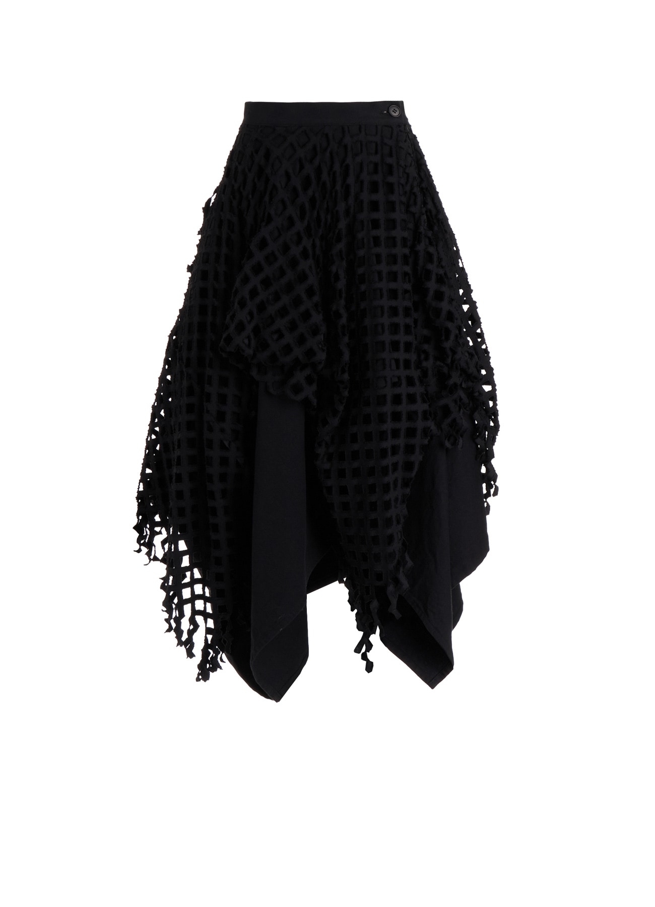 BLACK DENIM LAYERED SKIRT