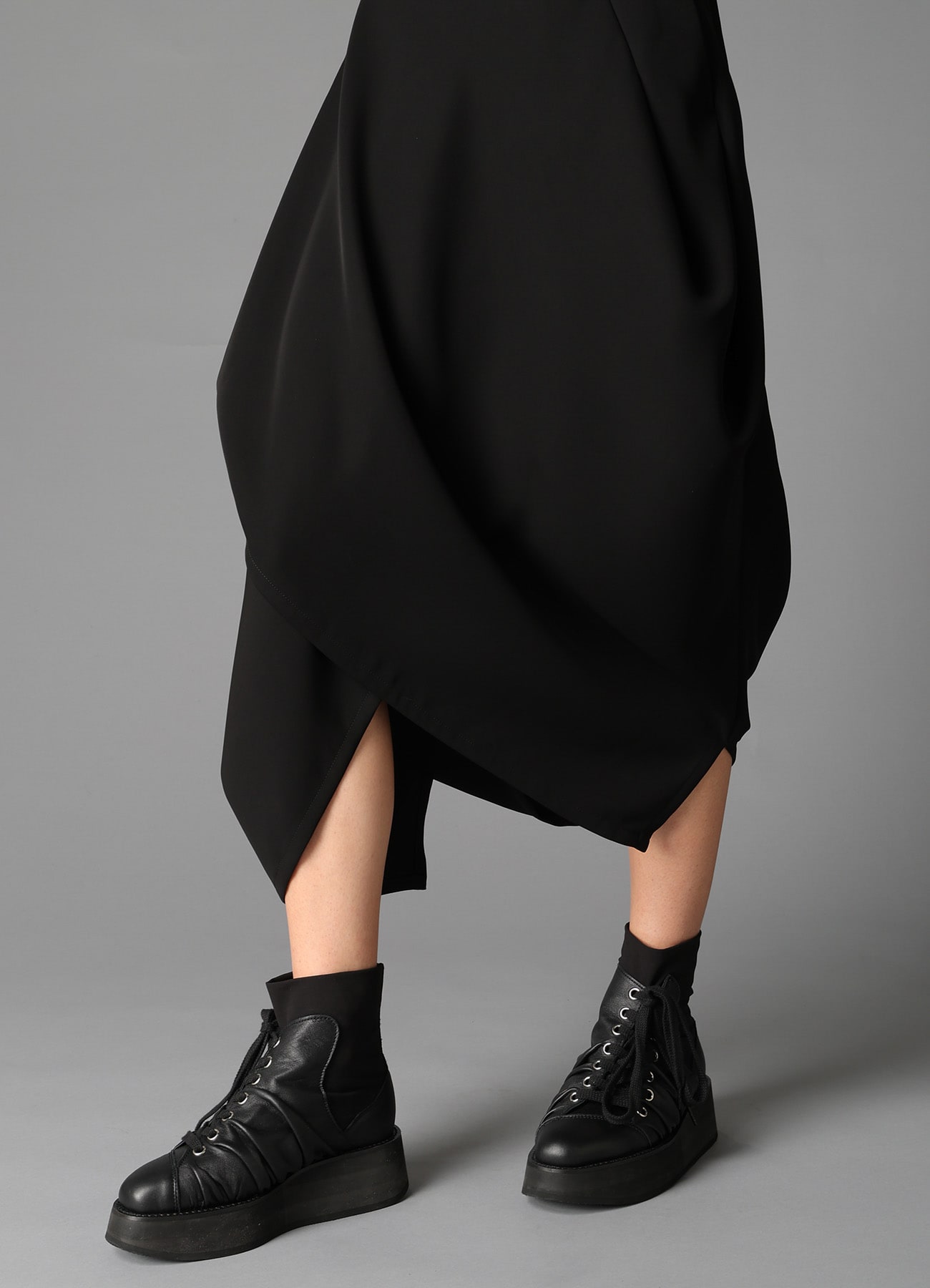 DOUBLE SATIN DRAPING SKIRT