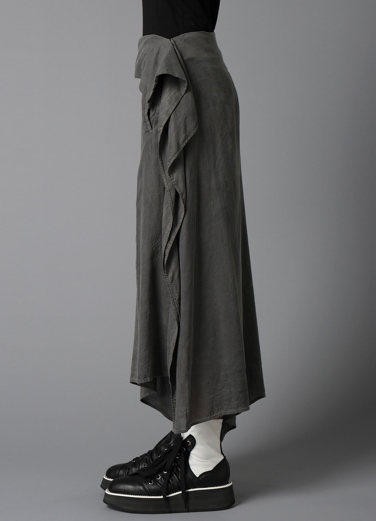 GARMENT-DYED LAWN SQUARE SKIRT A