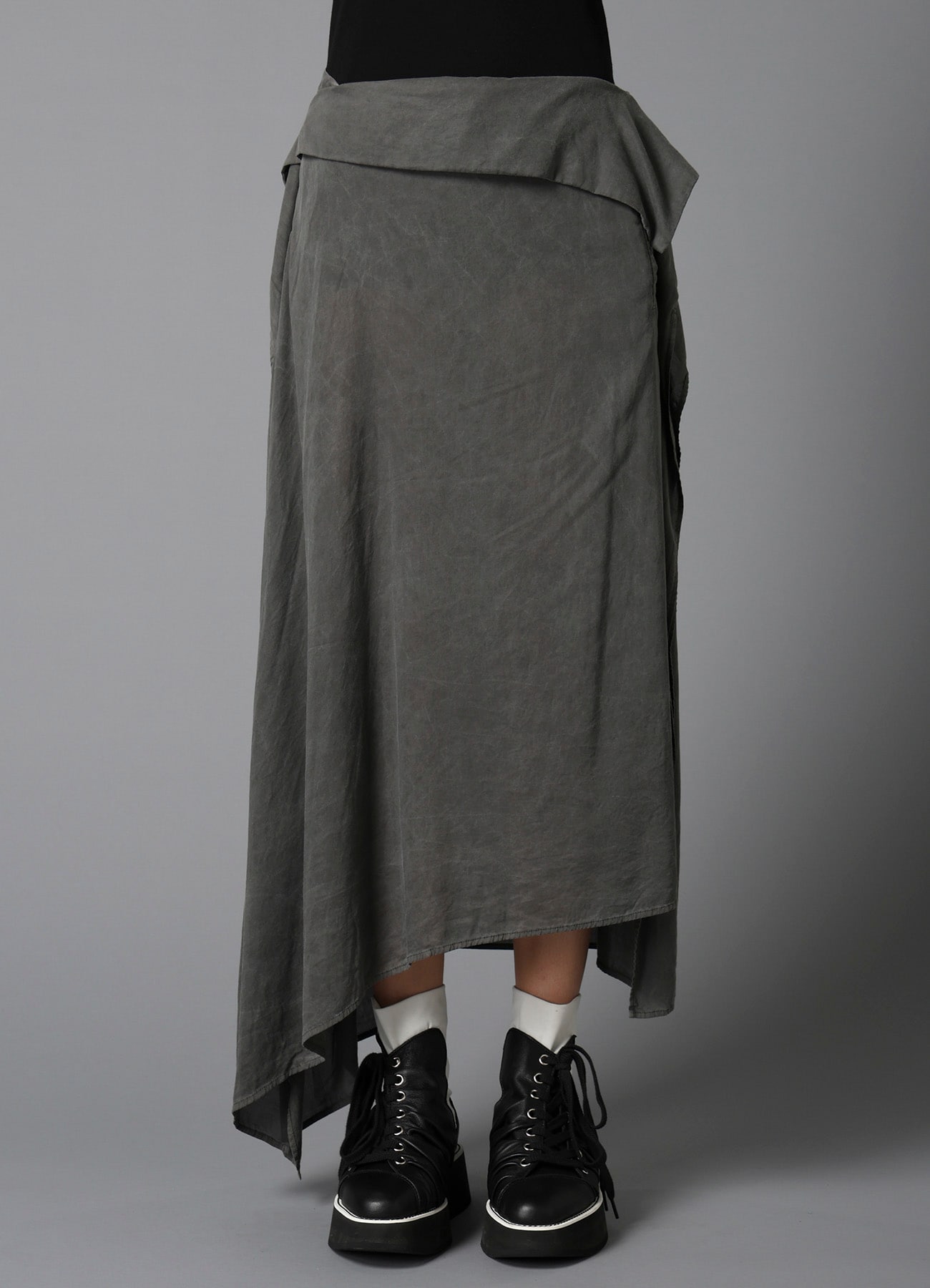 GARMENT-DYED LAWN SQUARE SKIRT A