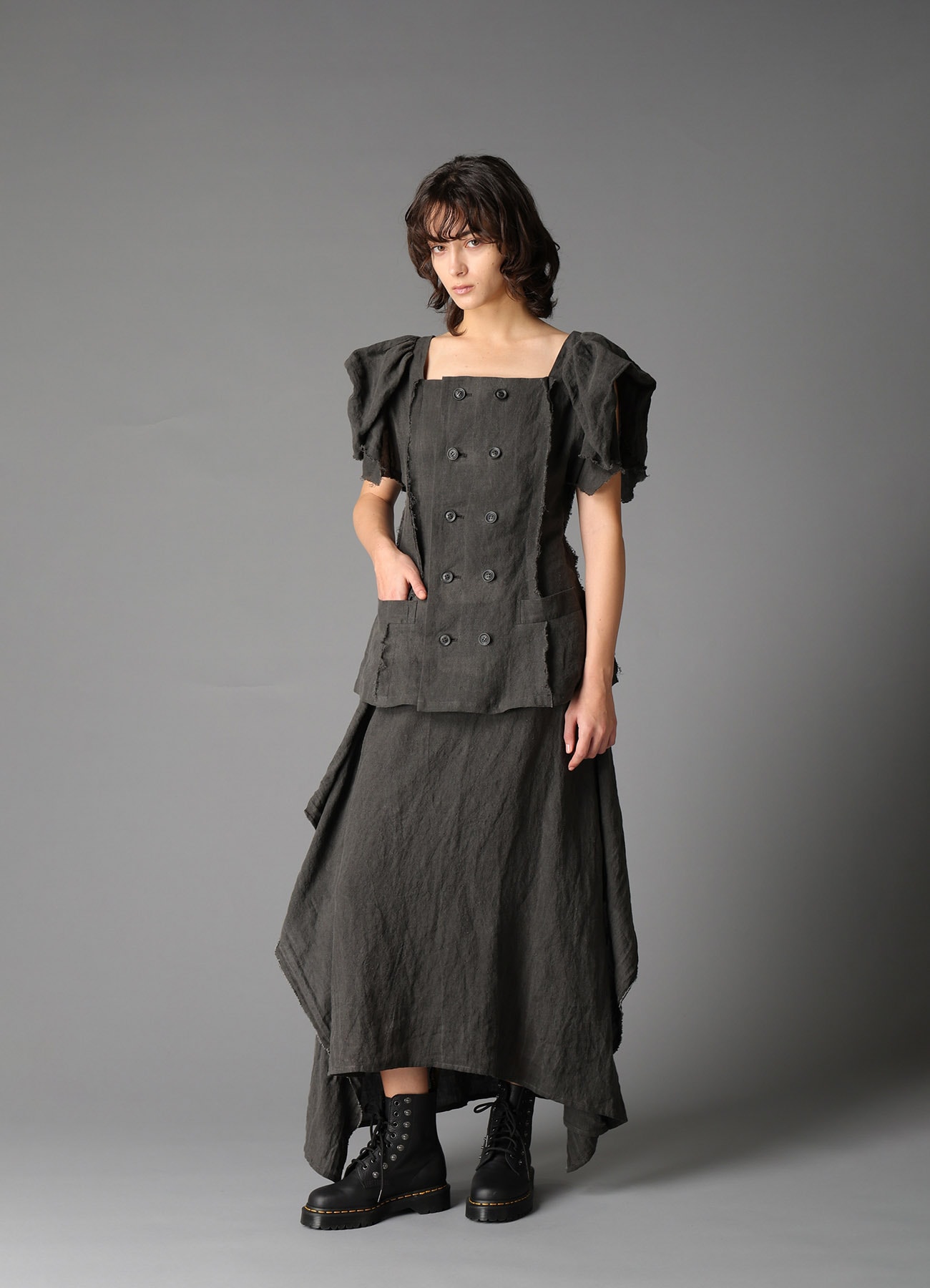 INK DYED LAWN SQUARE SKIRT B