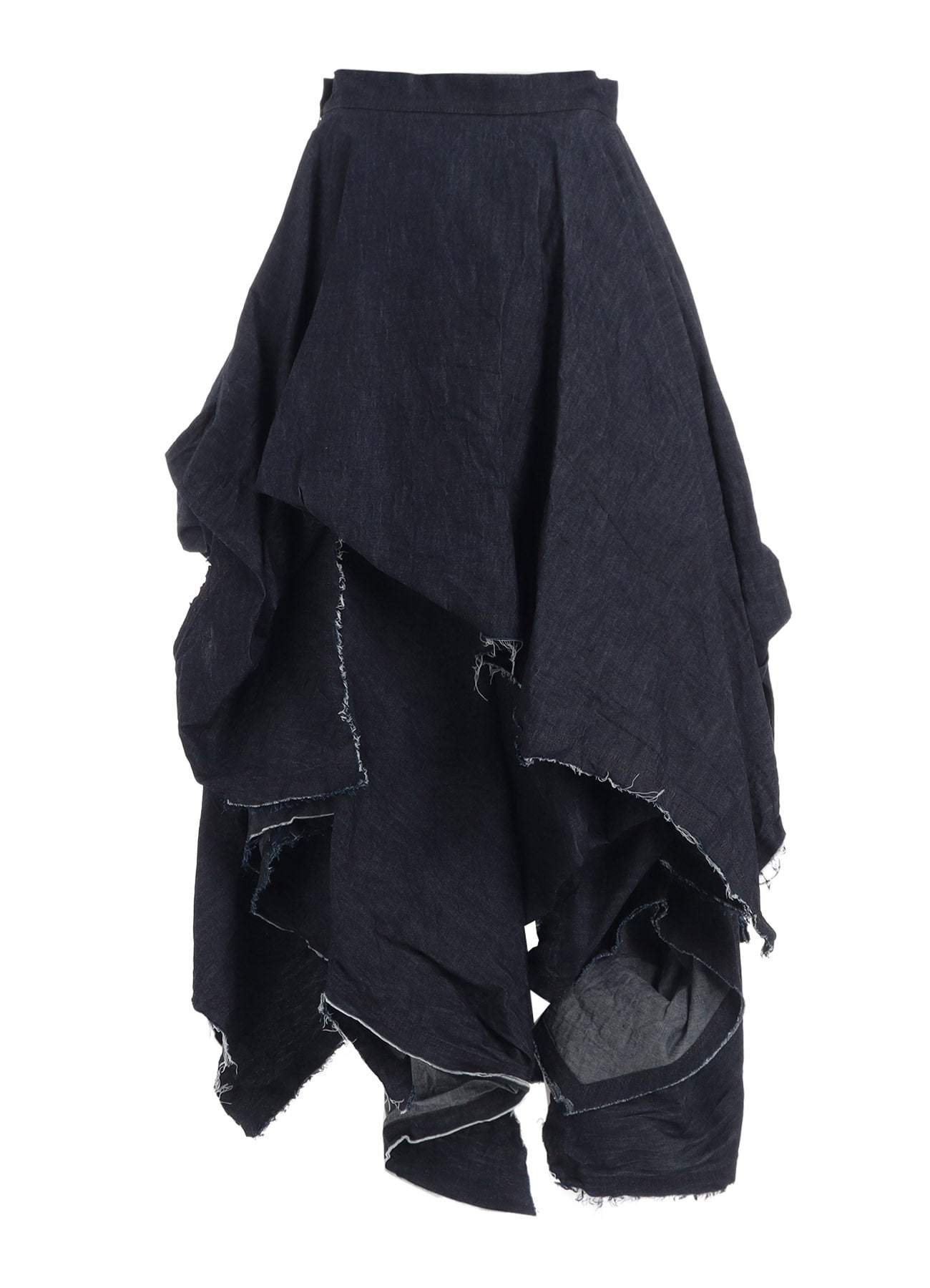 6oz DENIM DESIGNED HEM LAYERED SKIRT