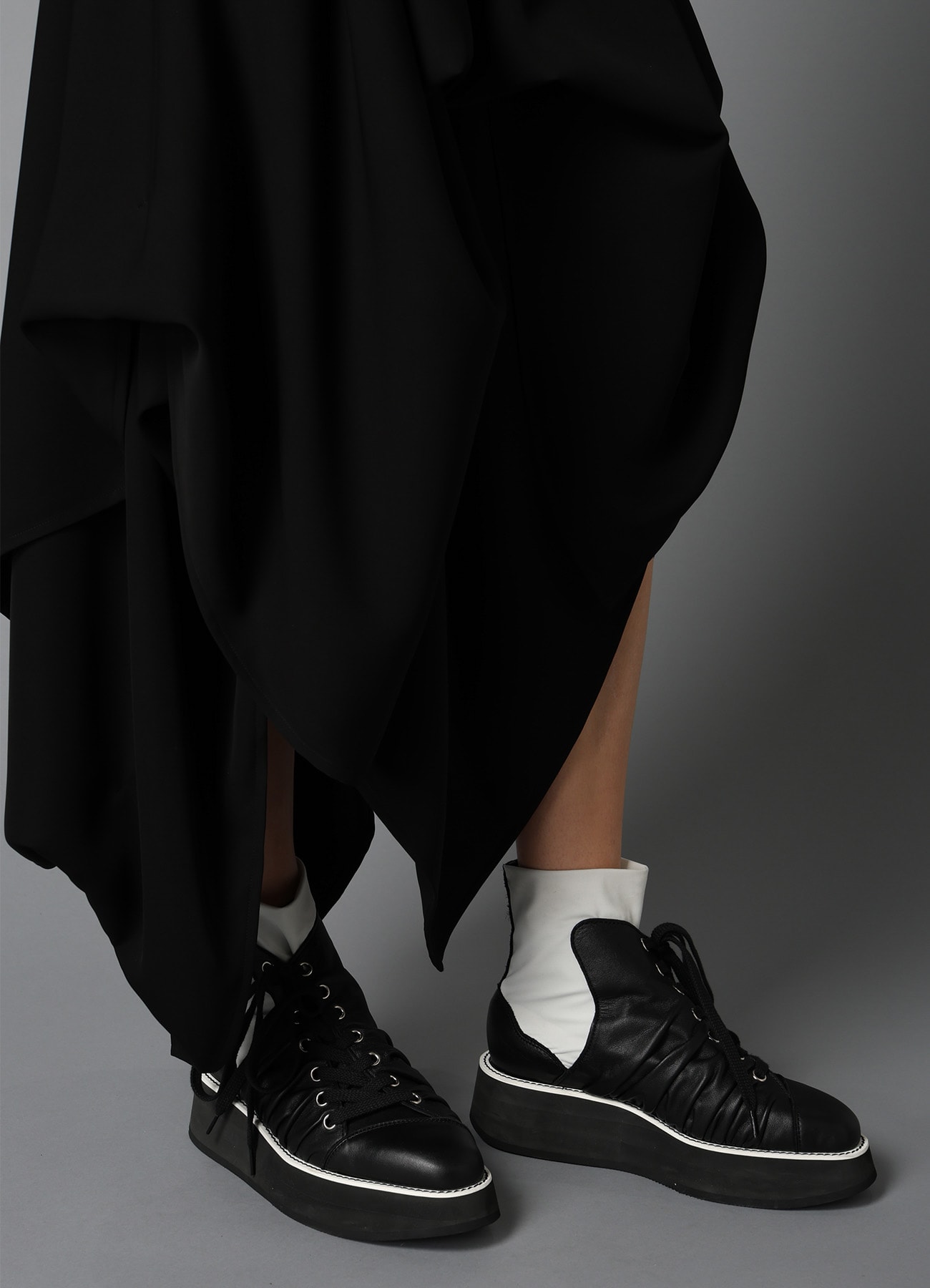 DOUBLE SATIN LAYERED SKIRT