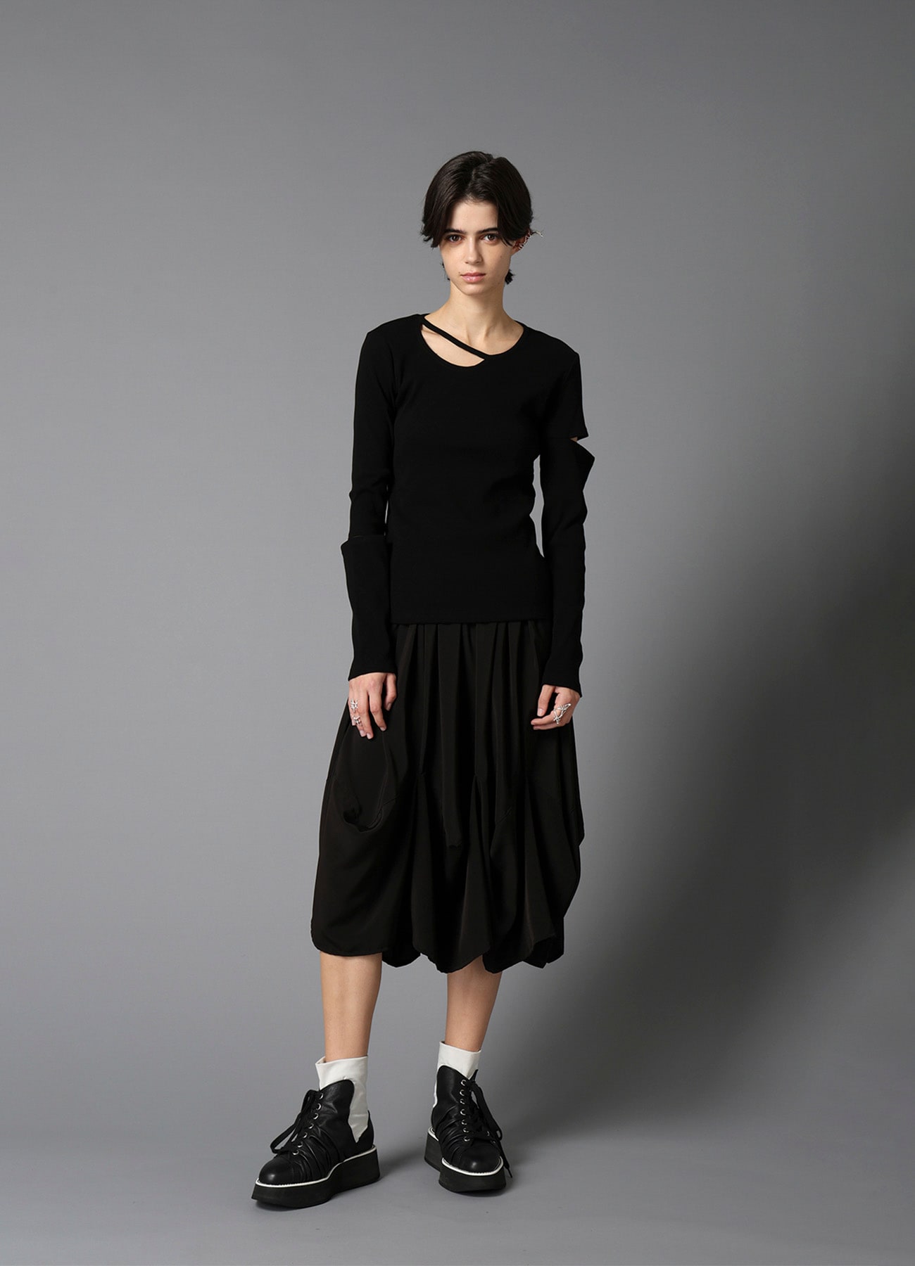 TA/PE DECHINE ELASTIC WAIST SKIRT