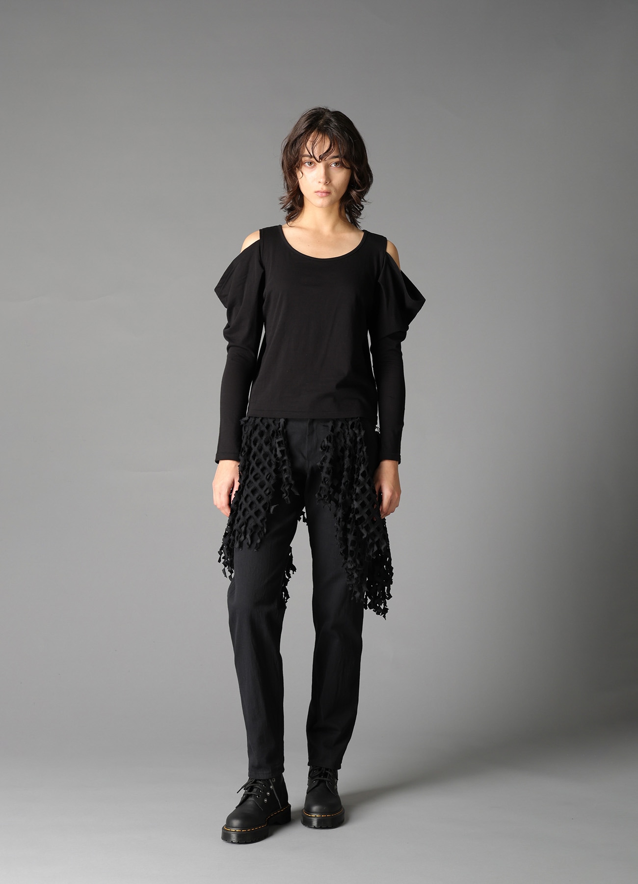 40/- SINGLE JERSEY OPEN SHOULDER LONG SLEEVE TEE