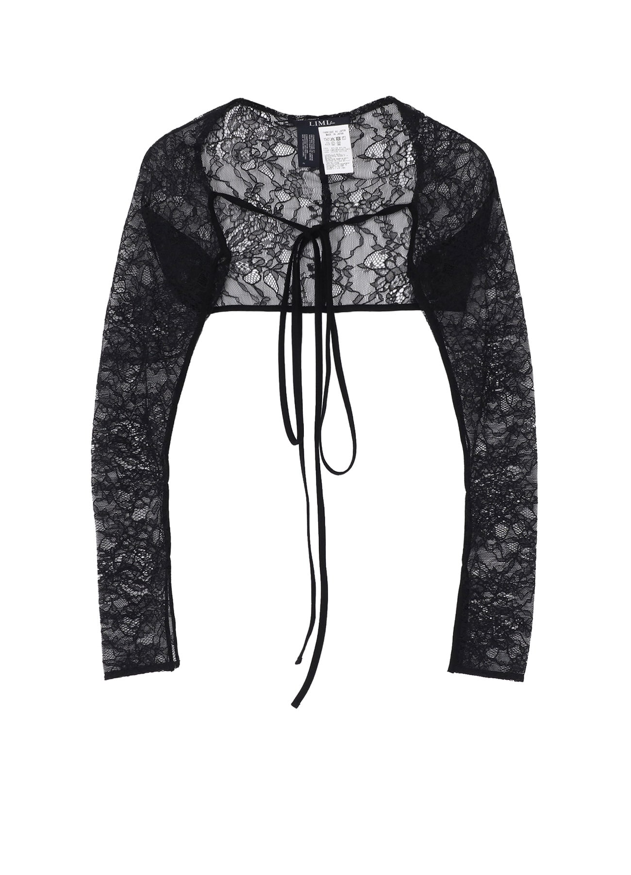 FLOWER LACE+SIGLE JERSEY SLEEVE SLIT BOLERO