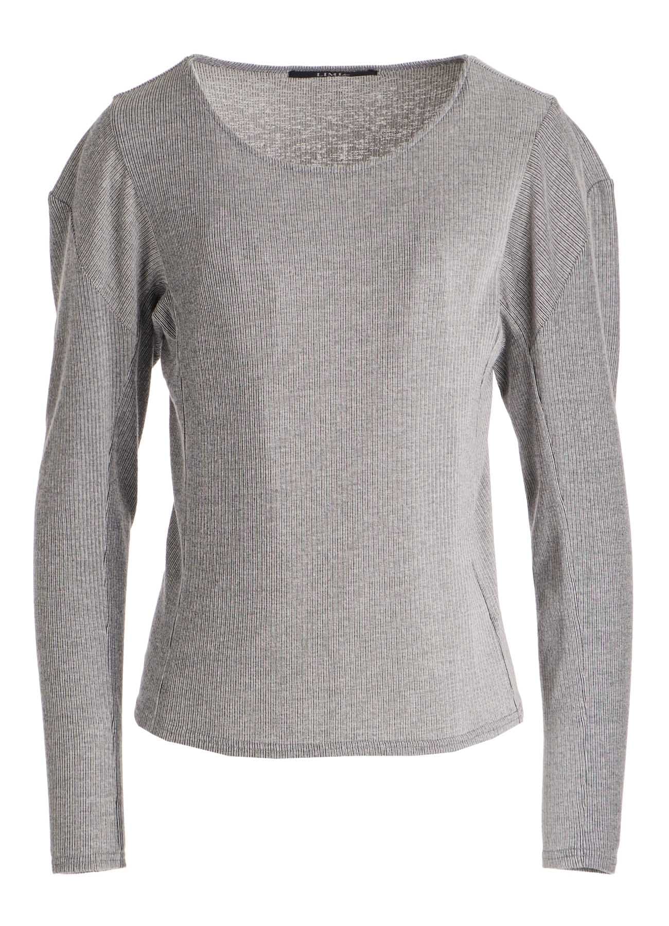 NATURAL RIB PANEL DESIGN LONG SLEEVE TEE