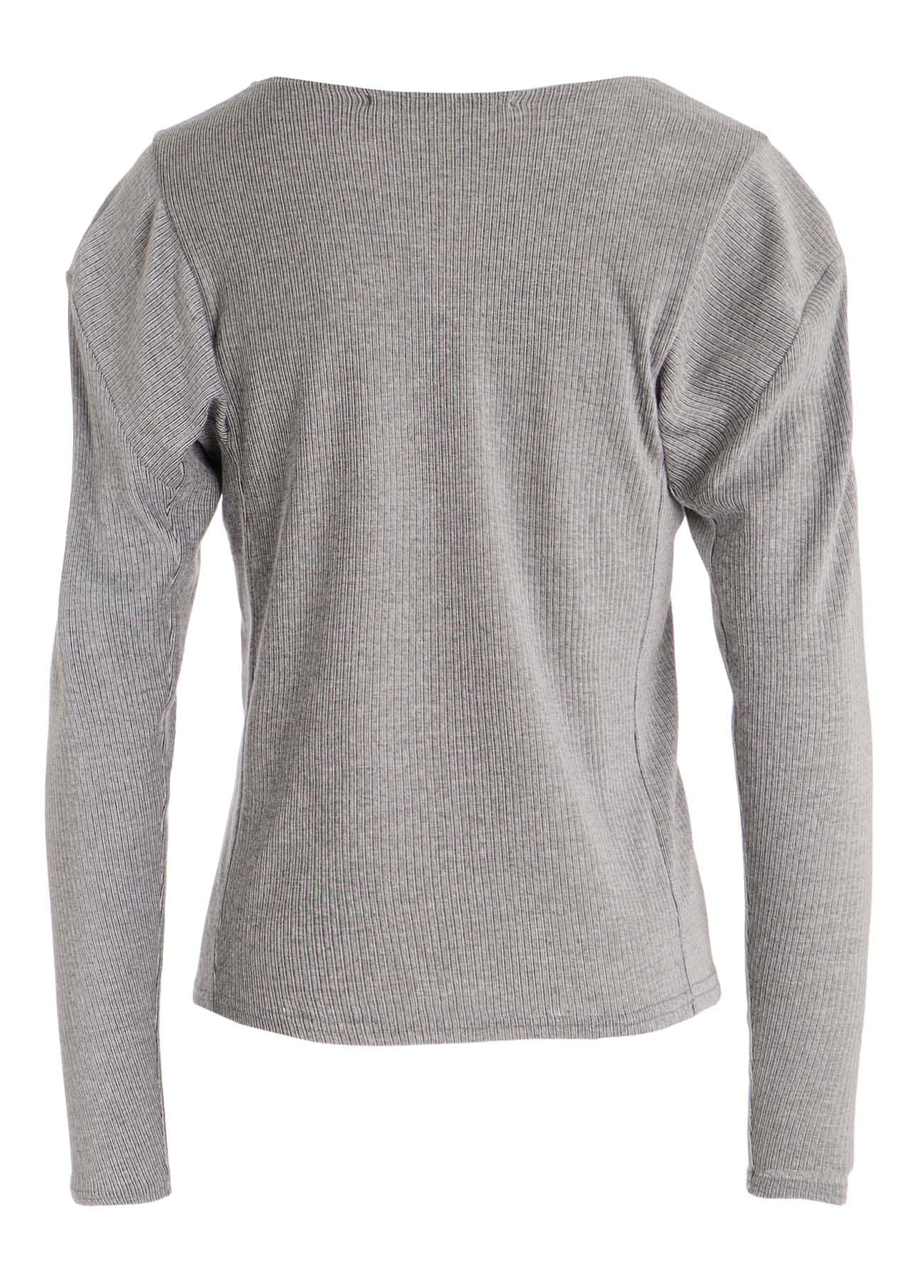 NATURAL RIB PANEL DESIGN LONG SLEEVE TEE