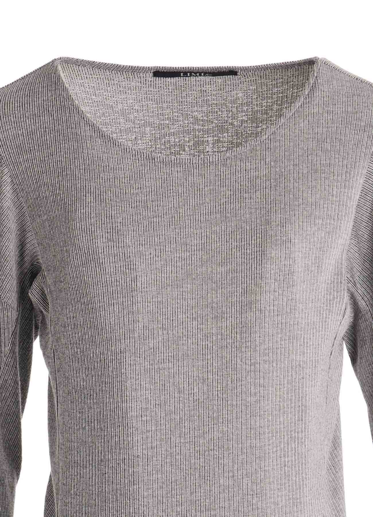 NATURAL RIB PANEL DESIGN LONG SLEEVE TEE