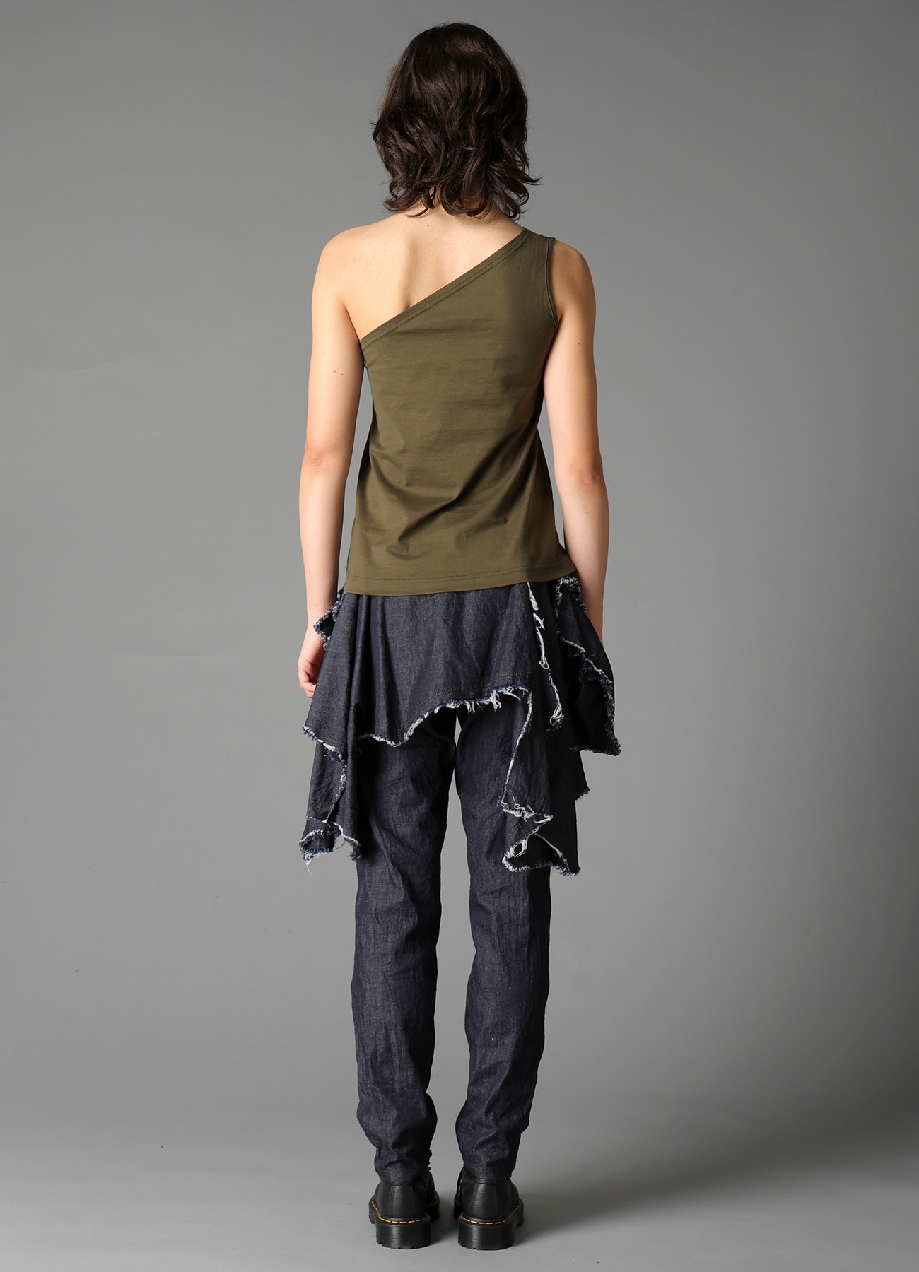 60/2 COTTON SINGLE JERSEY ONE SHOULDER TANK TOP  A